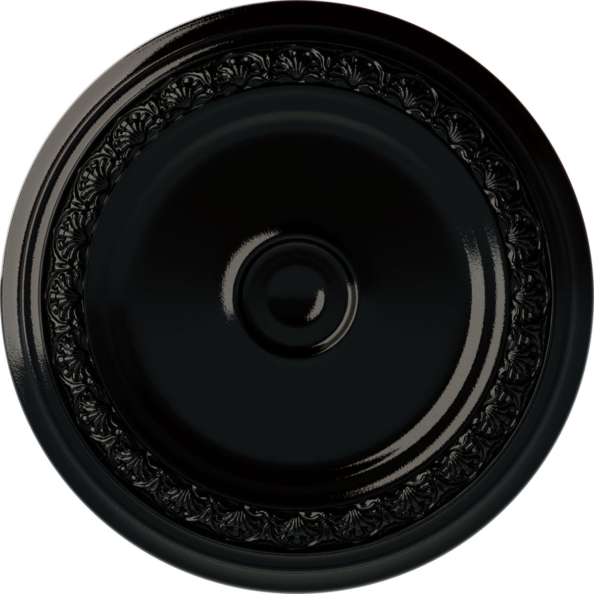 Ekena Millwork CM31CABPS Carlsbad 31.125-in W x 31.125-in L Painted Black Pearl Polyurethane Whole Ceiling Medallion