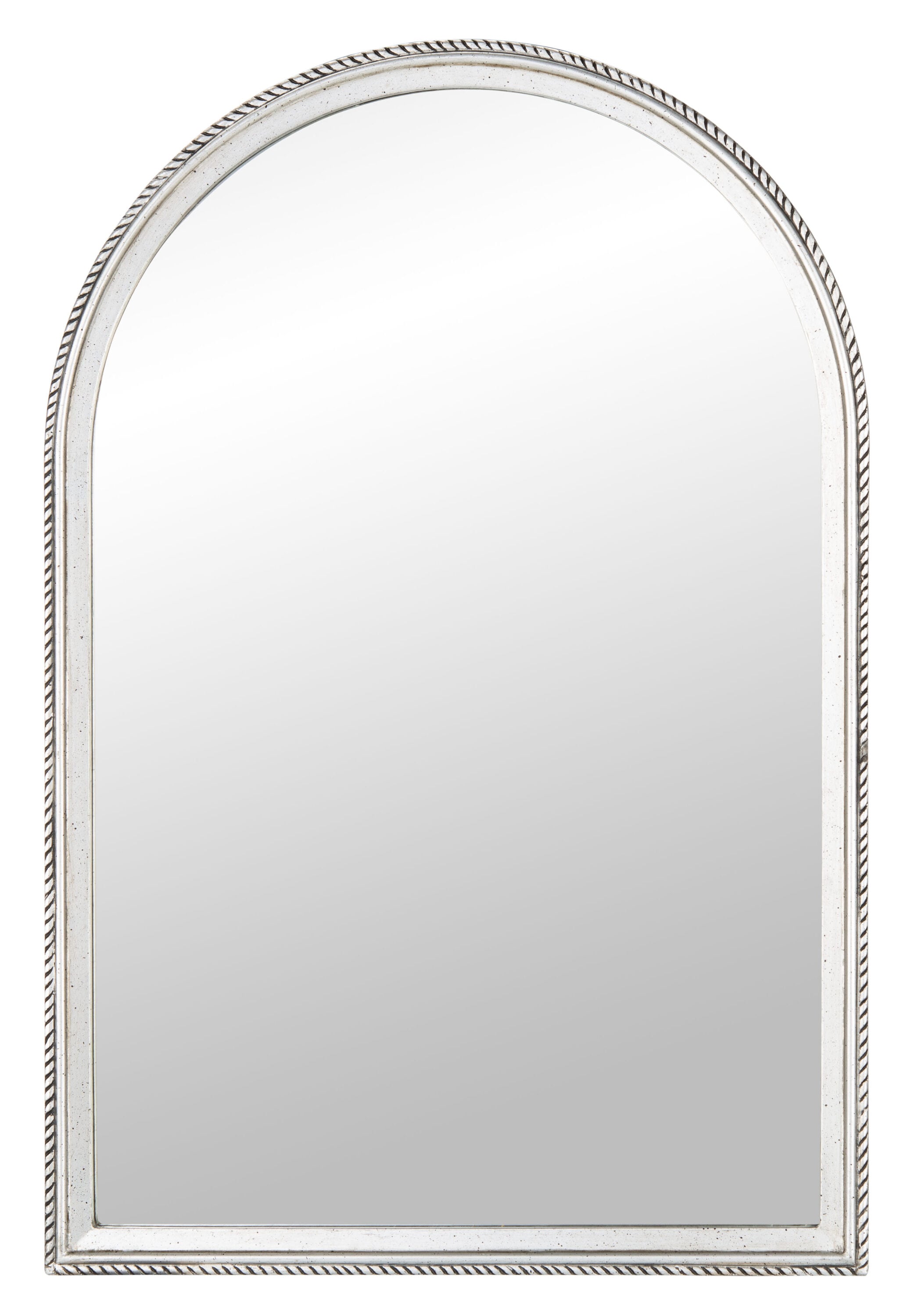 Lensi Silver Arch Vanity Mirror with Wood Frame
