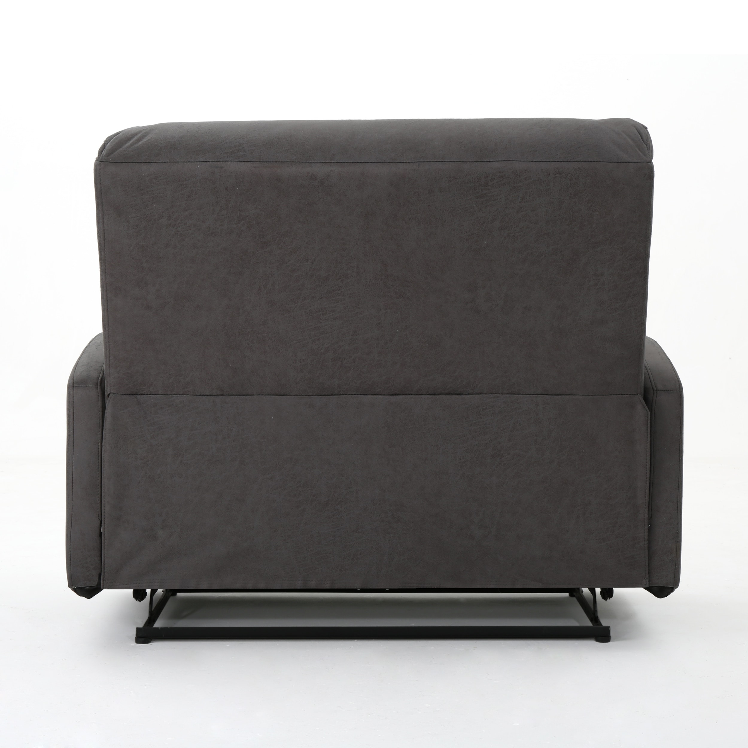 Slate Gray Microfiber 2-Seater Recliner with Wood Frame