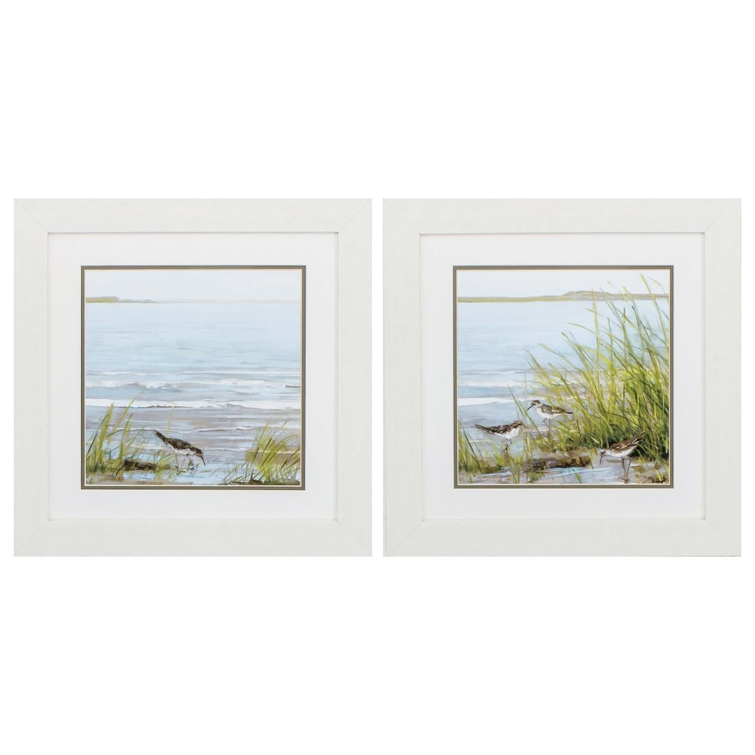 HomeRoots 365267 White Wood Framed 19-in H x 19-in W Coastal Wood Print