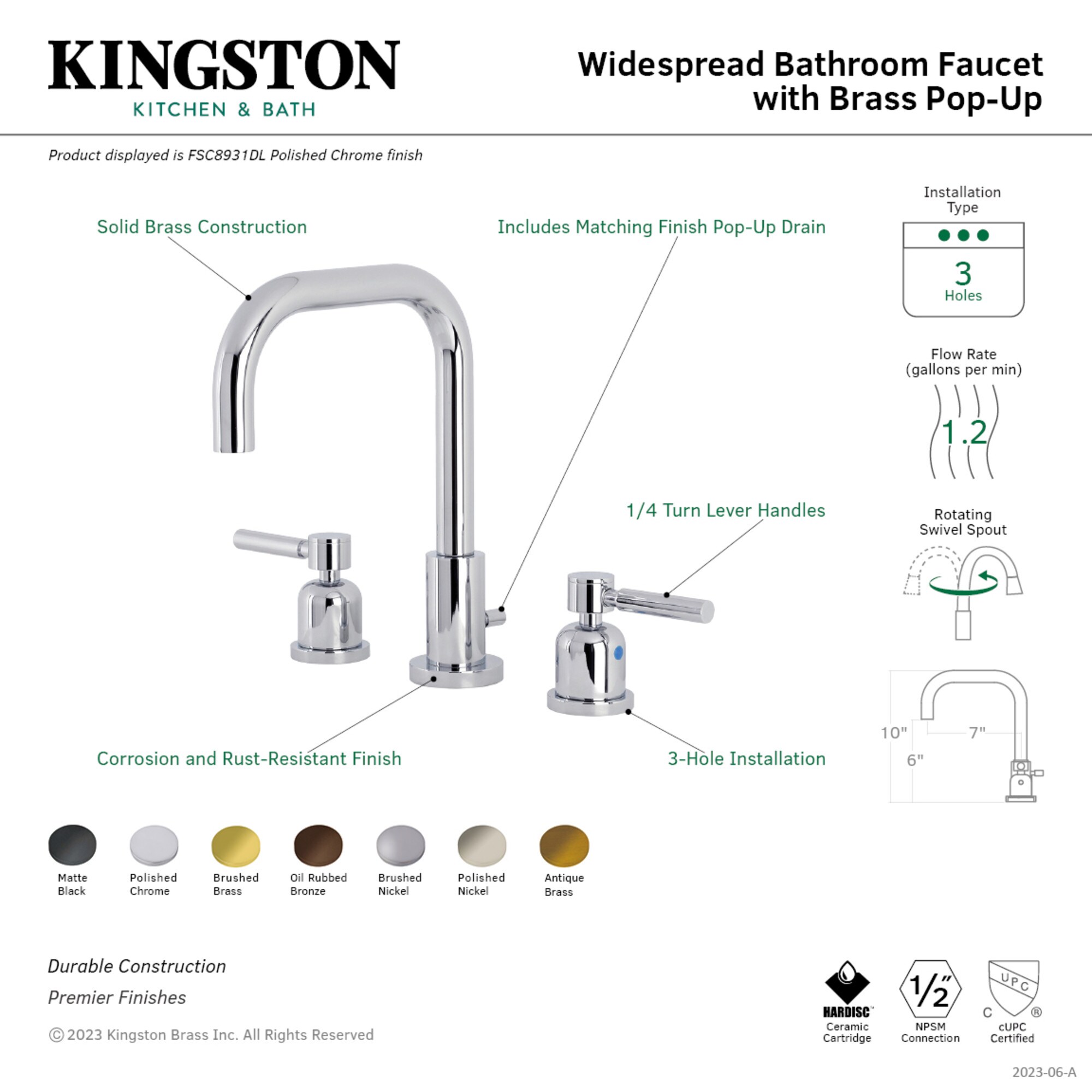 Kingston Brass WLFSC8930DL Lavatory-Faucets - View #3