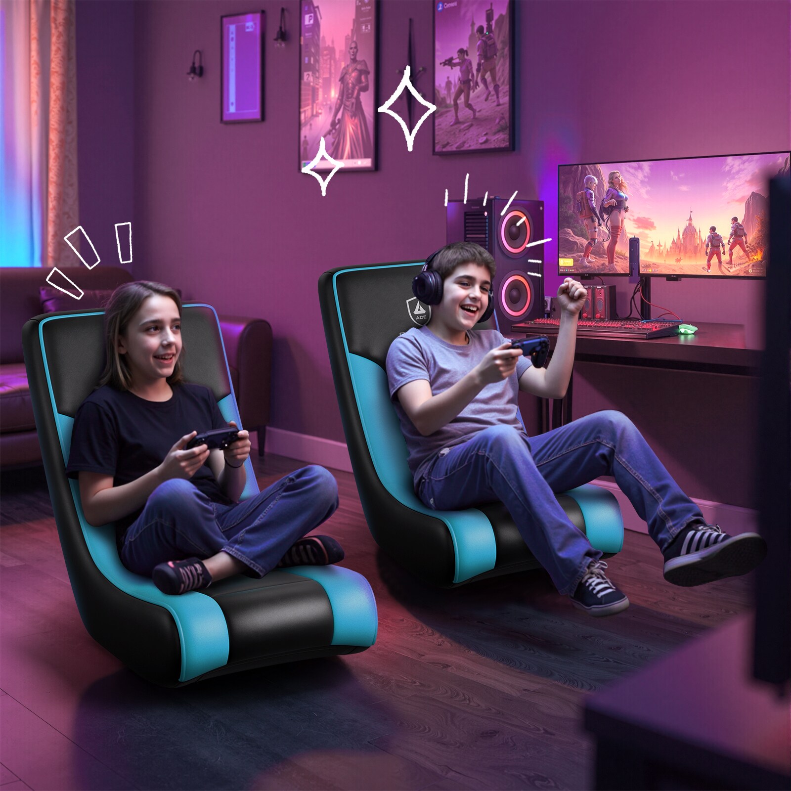 GTPLAYER LOWE'S-GTP-450R-TEAL Office-Chairs - View #8