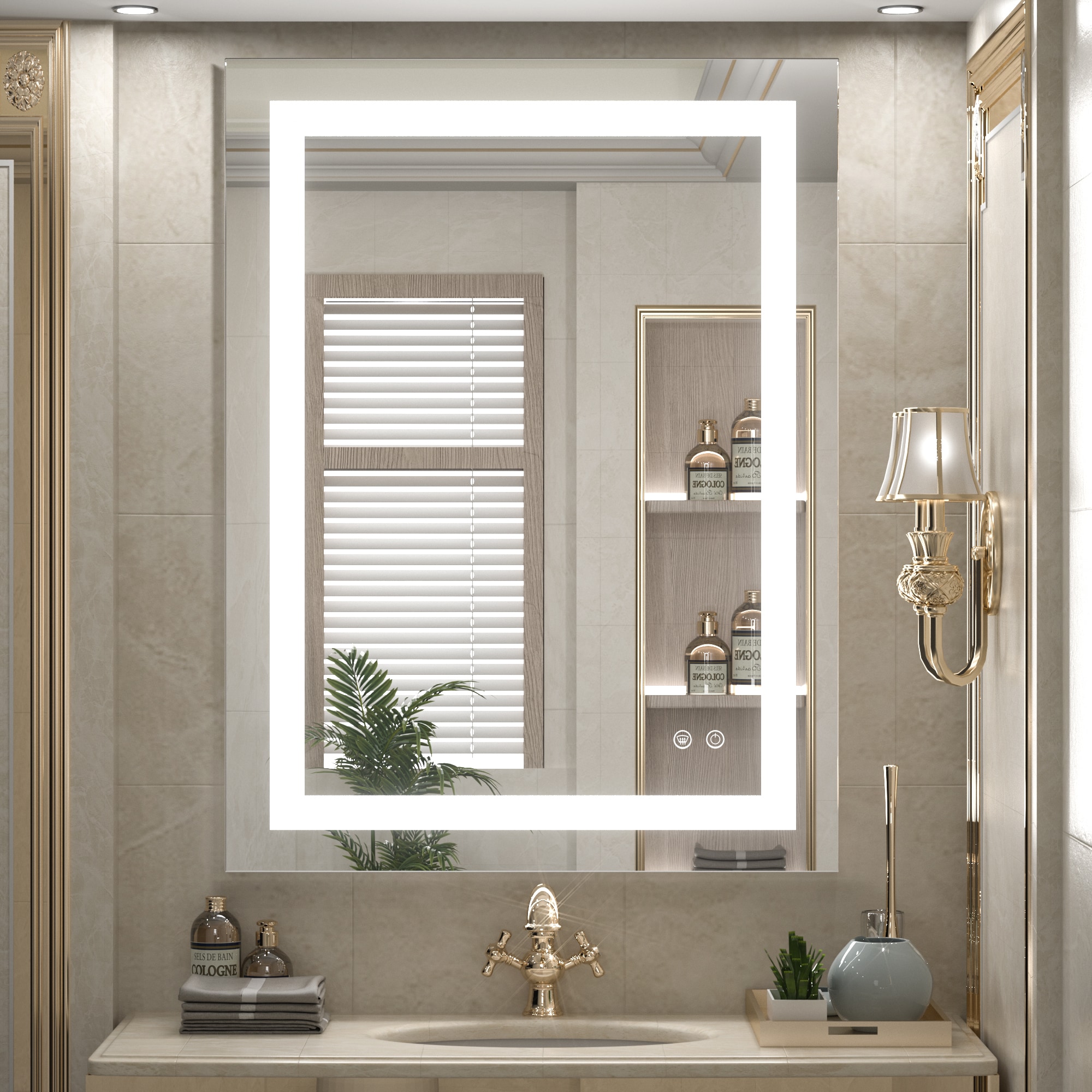 Modern Rectangular Frameless LED Bathroom Vanity Mirror