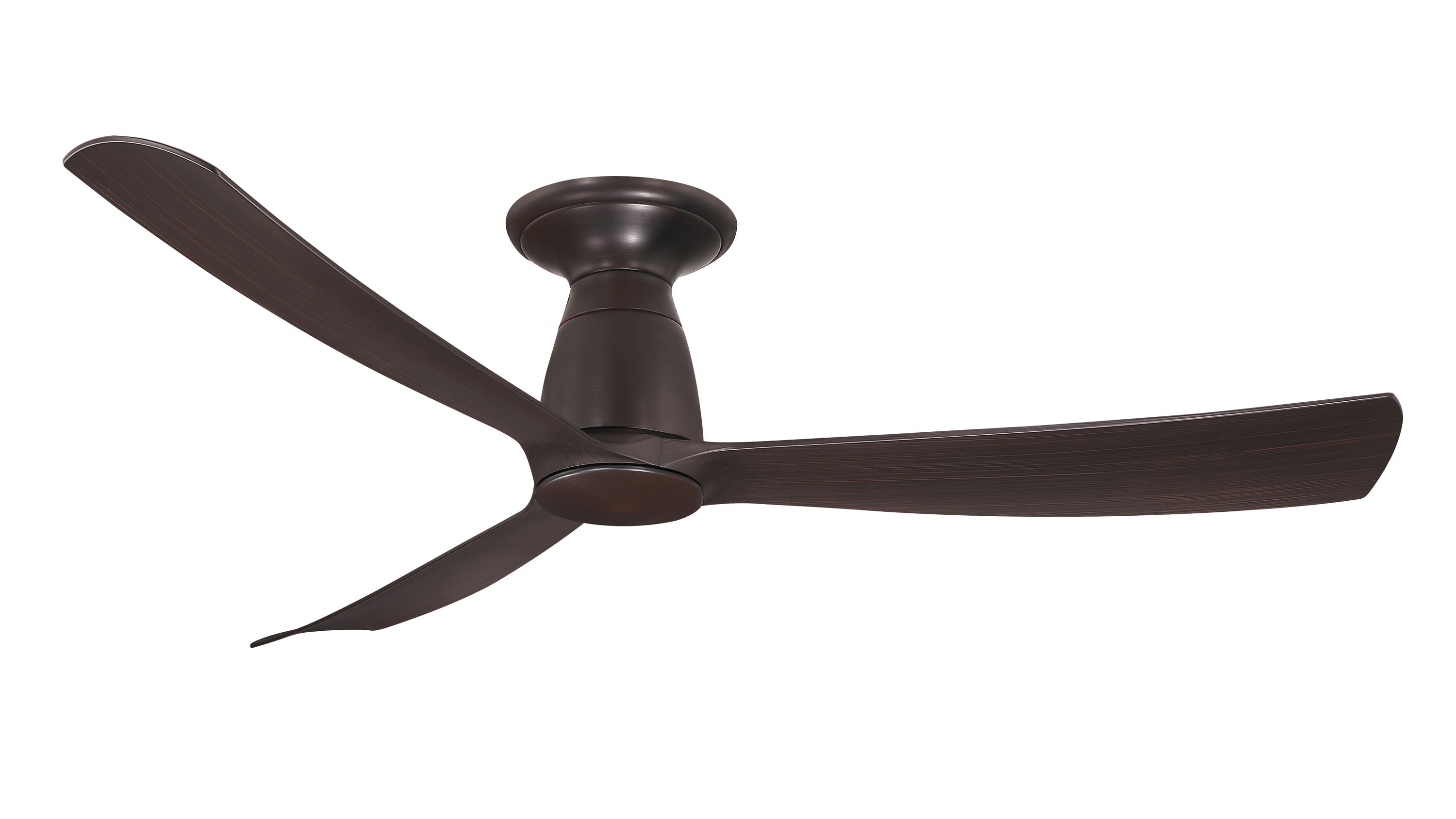 Fanimation FPD8534DZ-F Kute 52-in Outdoor Flush Mount Smart Dark Bronze with Dark Walnut Blades Propeller Ceiling Fan Light Kit Compatible - Remote Included ( 3 -Blade )