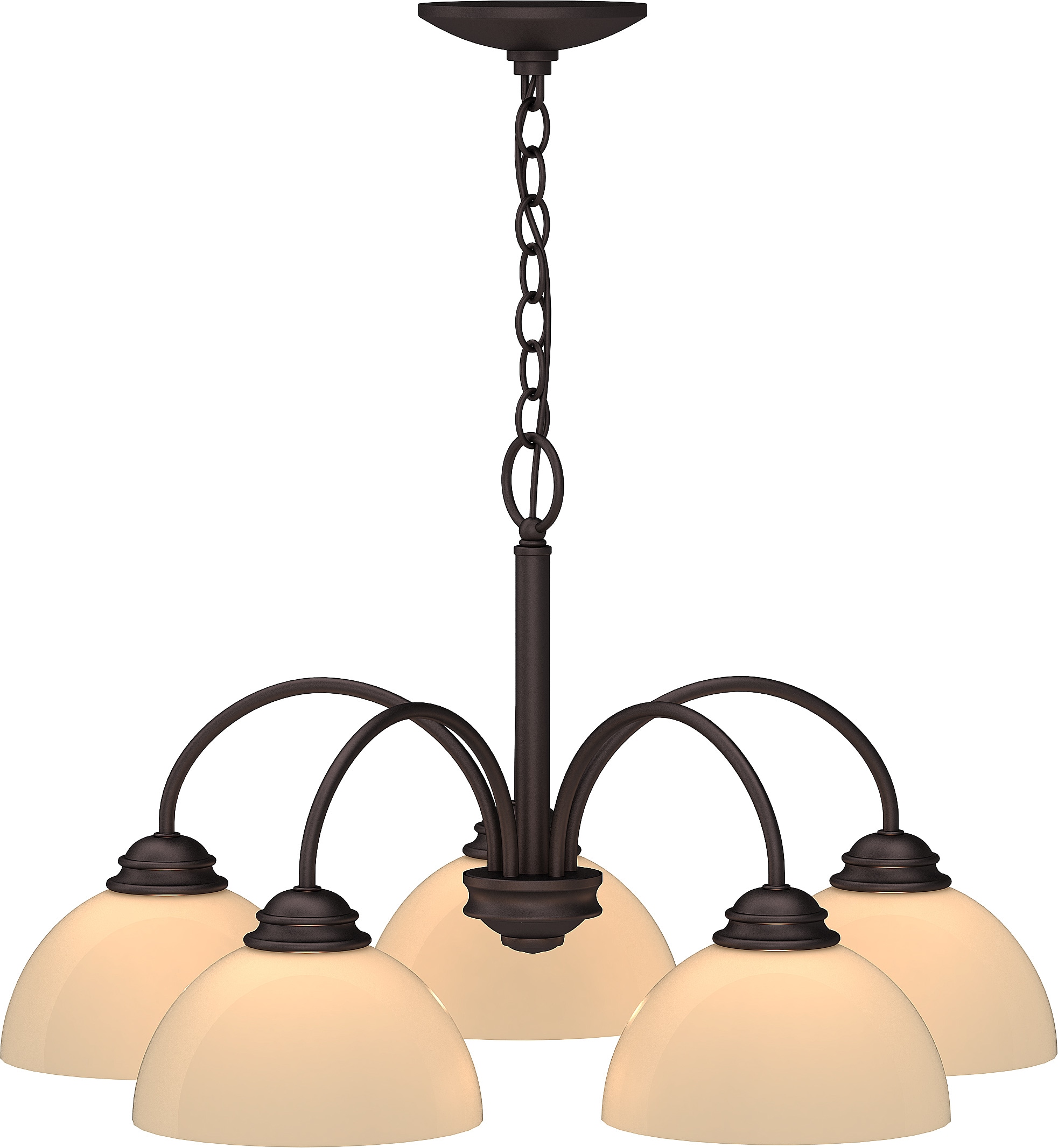 Bernice Antique Bronze 5-Light Shaded Chandelier