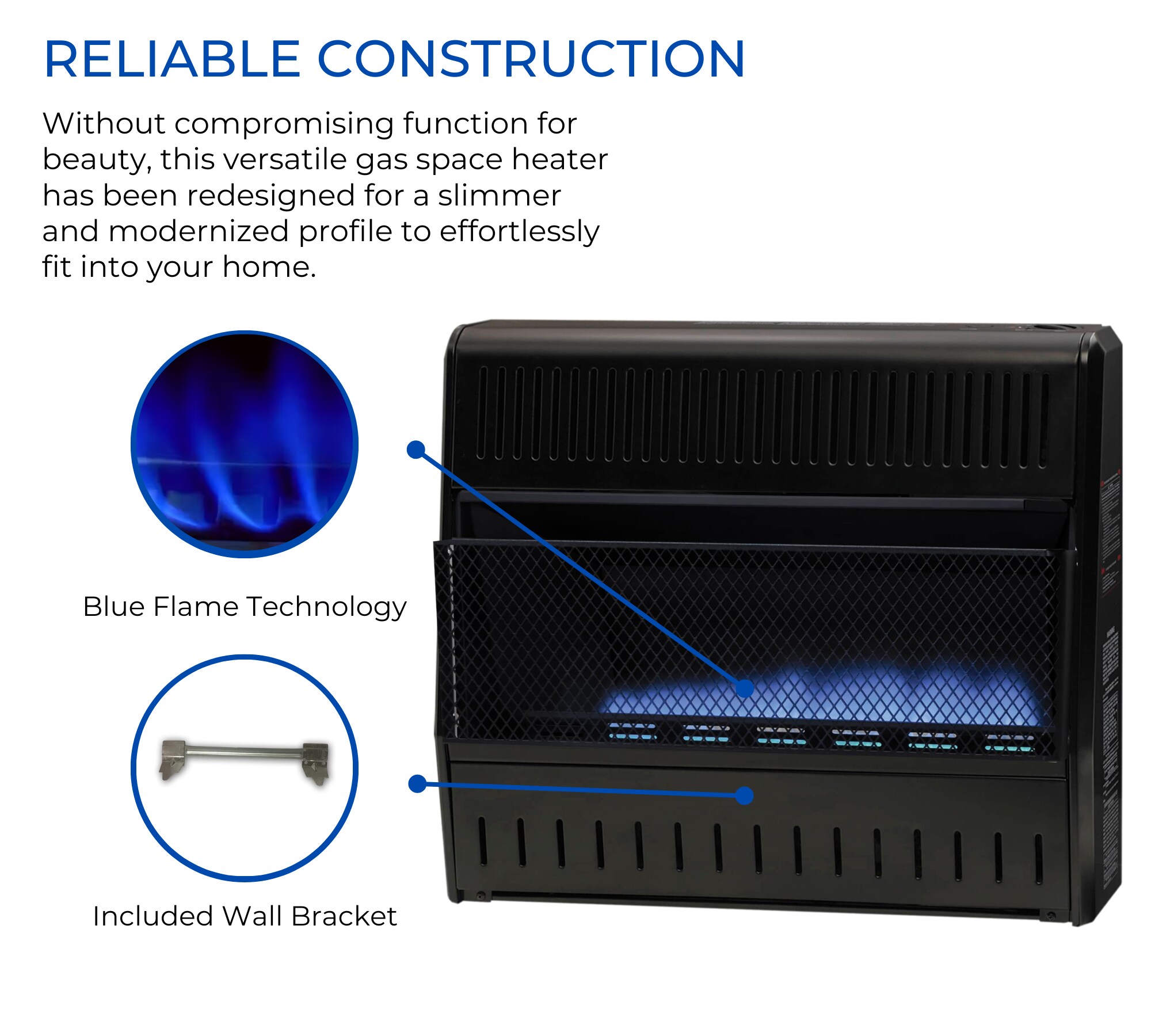 ProCom 30000-BTU Floor-Mount Indoor Natural Gas Or Liquid Propane Vent ...