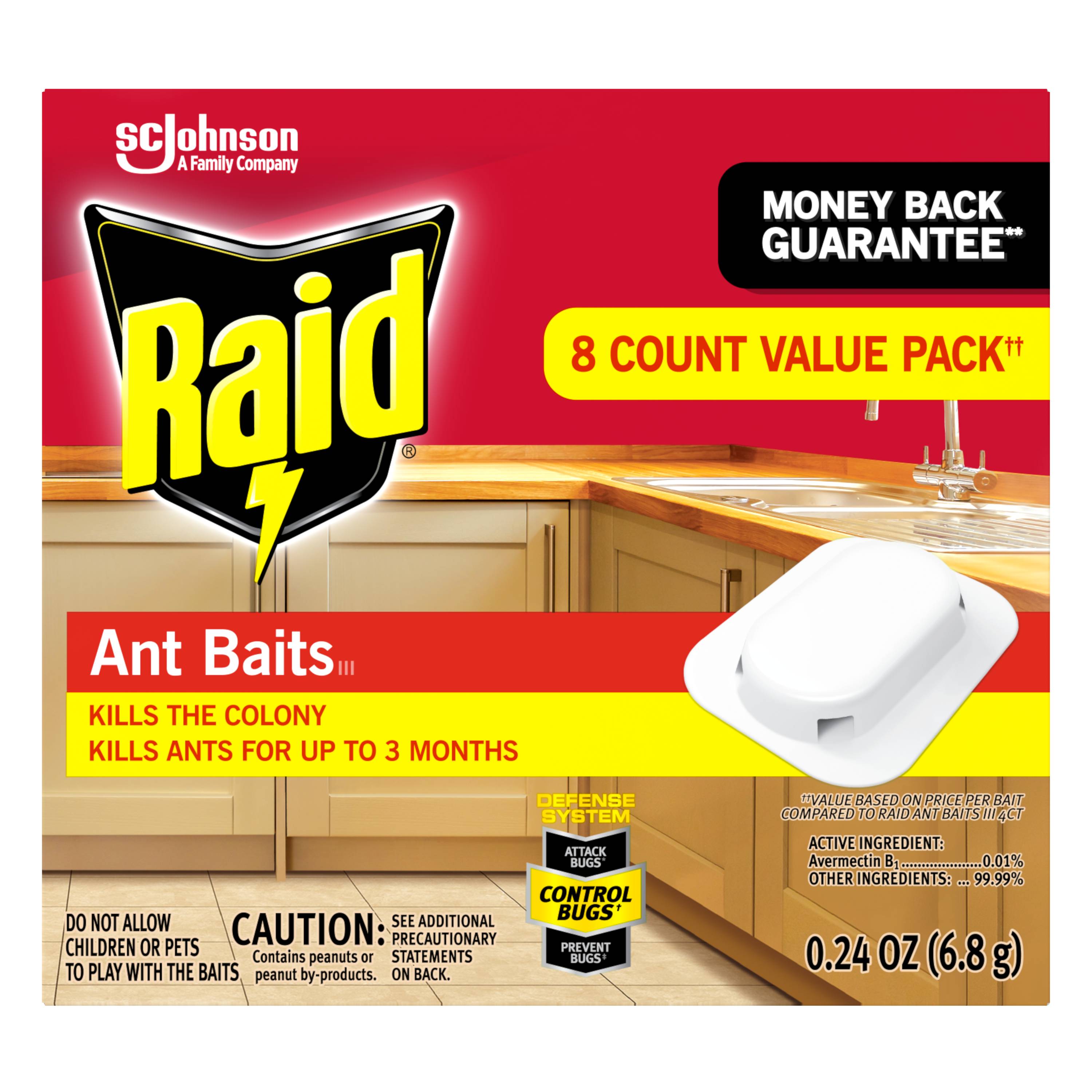 Value Pack 8 count Kills ants Raid ant Baits