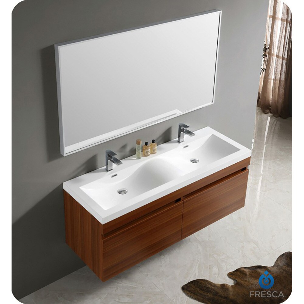 Fresca Mezzo 39 Modern Bathroom Vanity w/ Medicine Cabinet, Teak