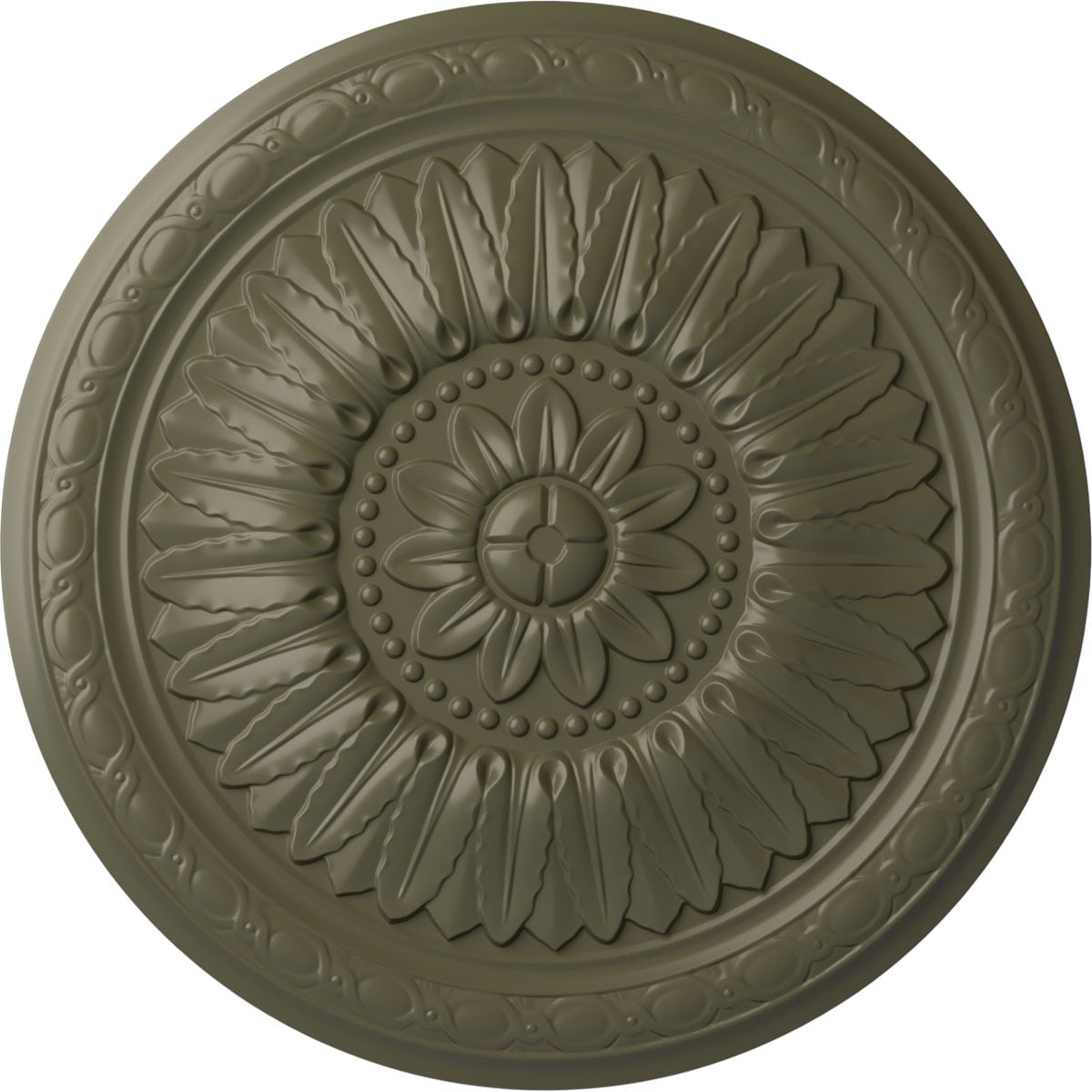 Ekena Millwork CM24TEPTF Temple 24-in W x 24-in L Painted Turtle Polyurethane Whole Ceiling Medallion