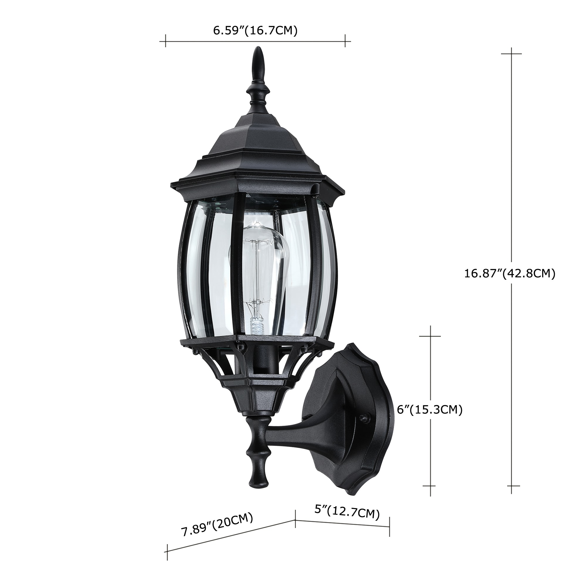 Hukoro 2FL14492-WL-BK Outdoor-Wall-Lighting - View #2