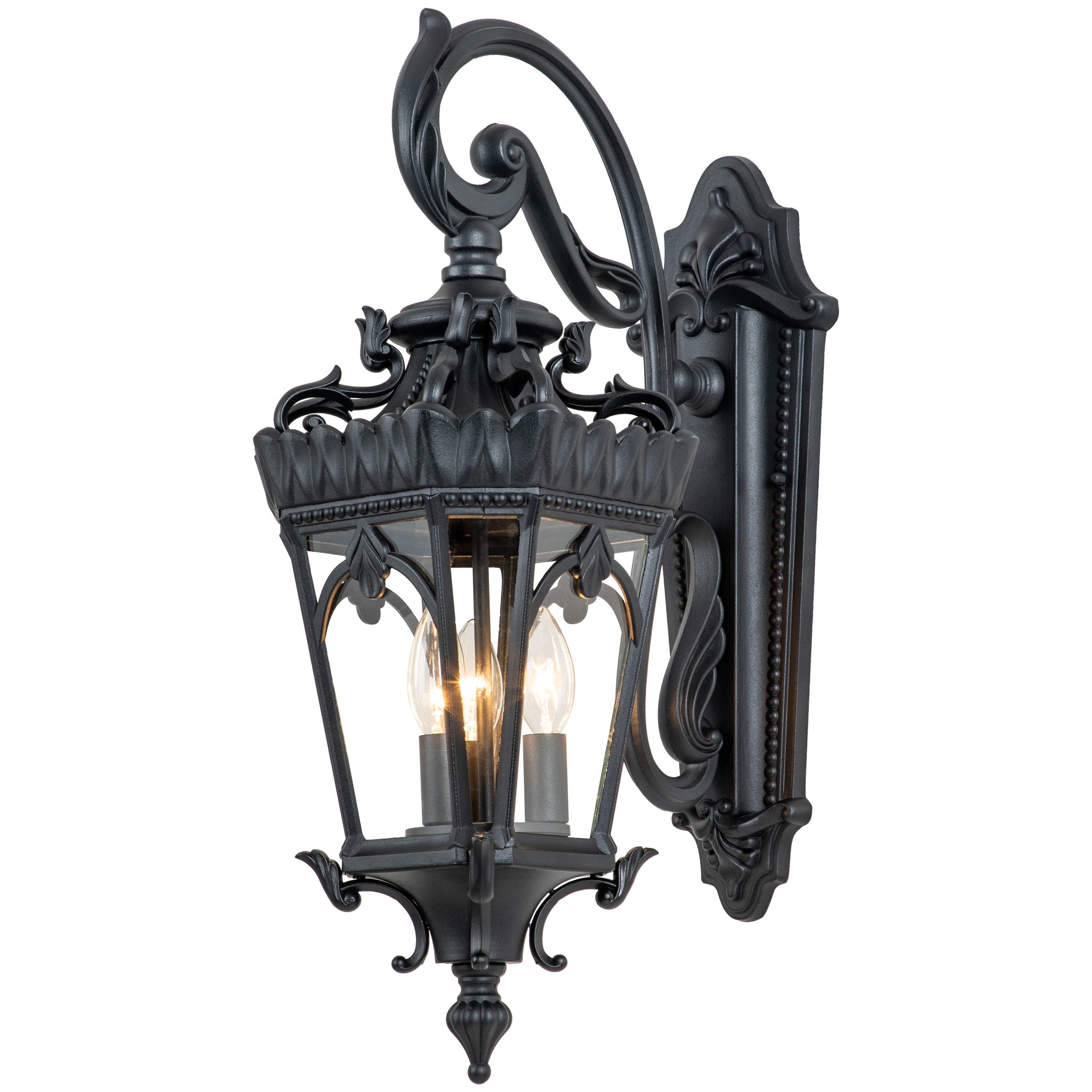 C Cattleya CA2133-W 3-Light 24.25-in H Matte Black Outdoor Wall Light