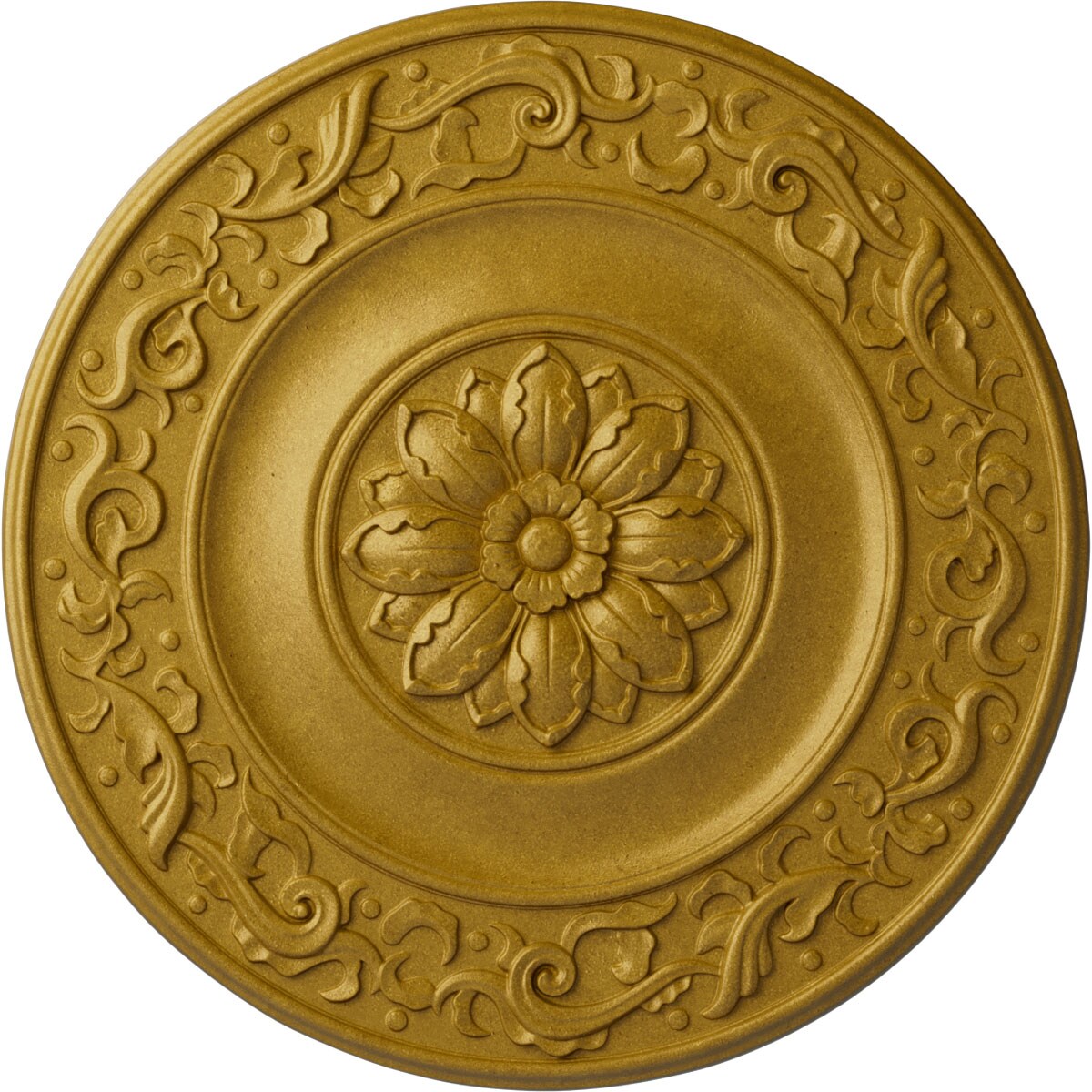 Ekena Millwork CM47MIPGS Milan 51-in W x 51-in L Painted Pharaohs Gold Polyurethane Whole Ceiling Medallion
