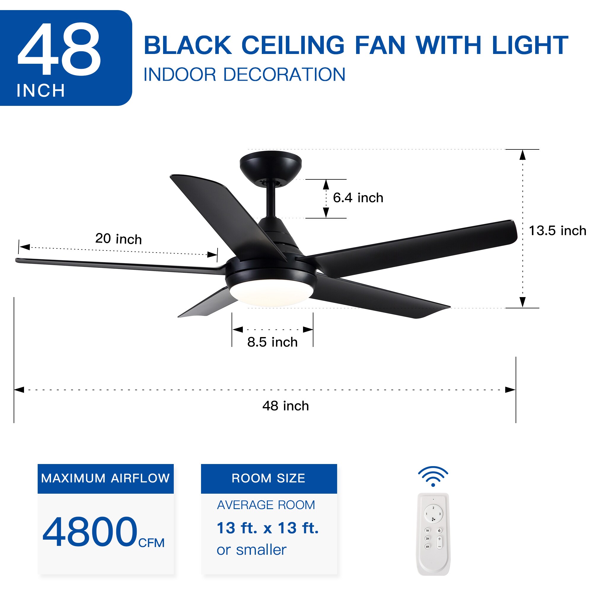 WELLFOR AMYU-06 Ceiling-Fans - View #8