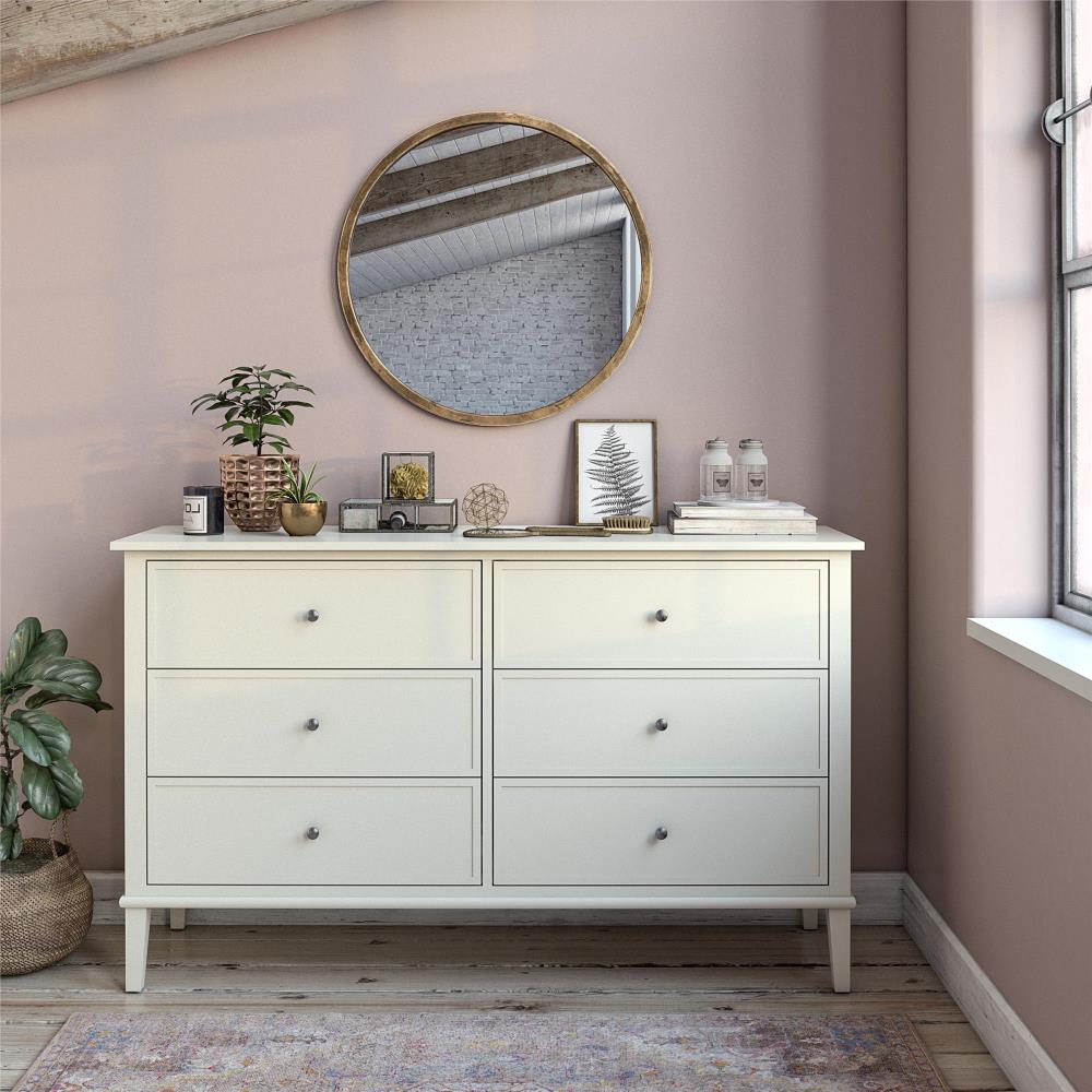 Ameriwood Home Franklin White 6-Drawer Standard Dresser in the Dressers ...