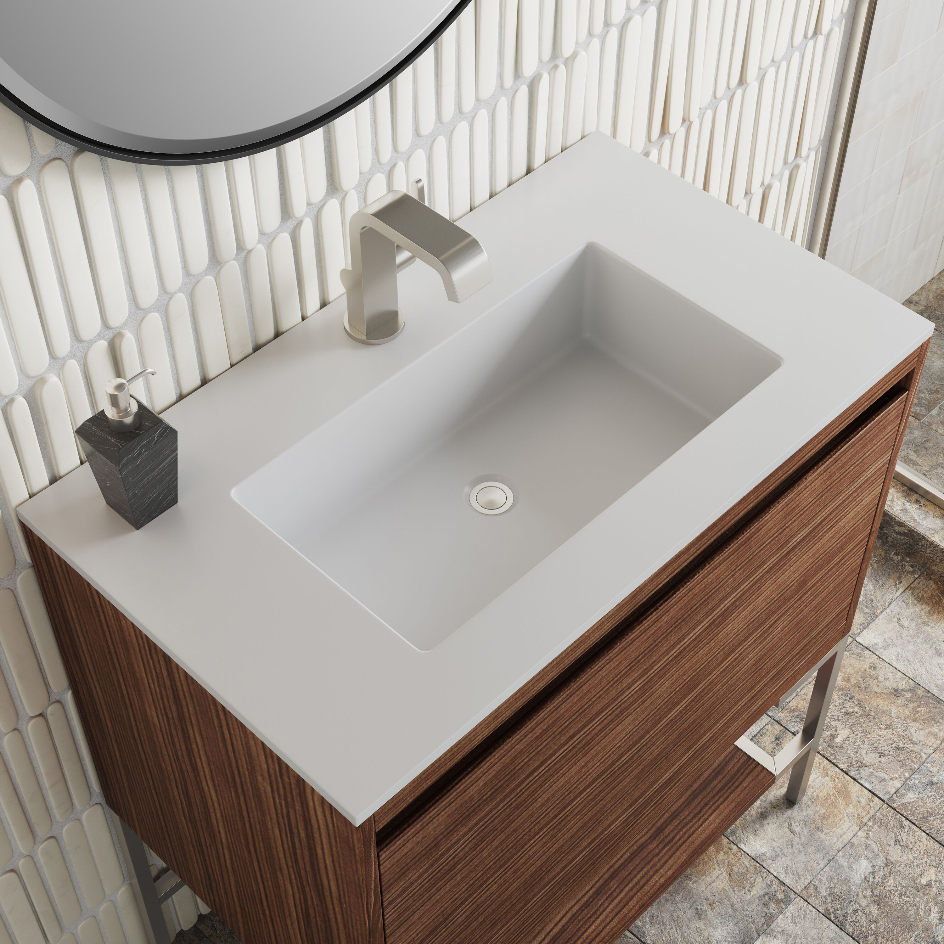 James Martin Vanities 805-V31.5-W-BN-GW Bath-Vanity-Combo - View #4