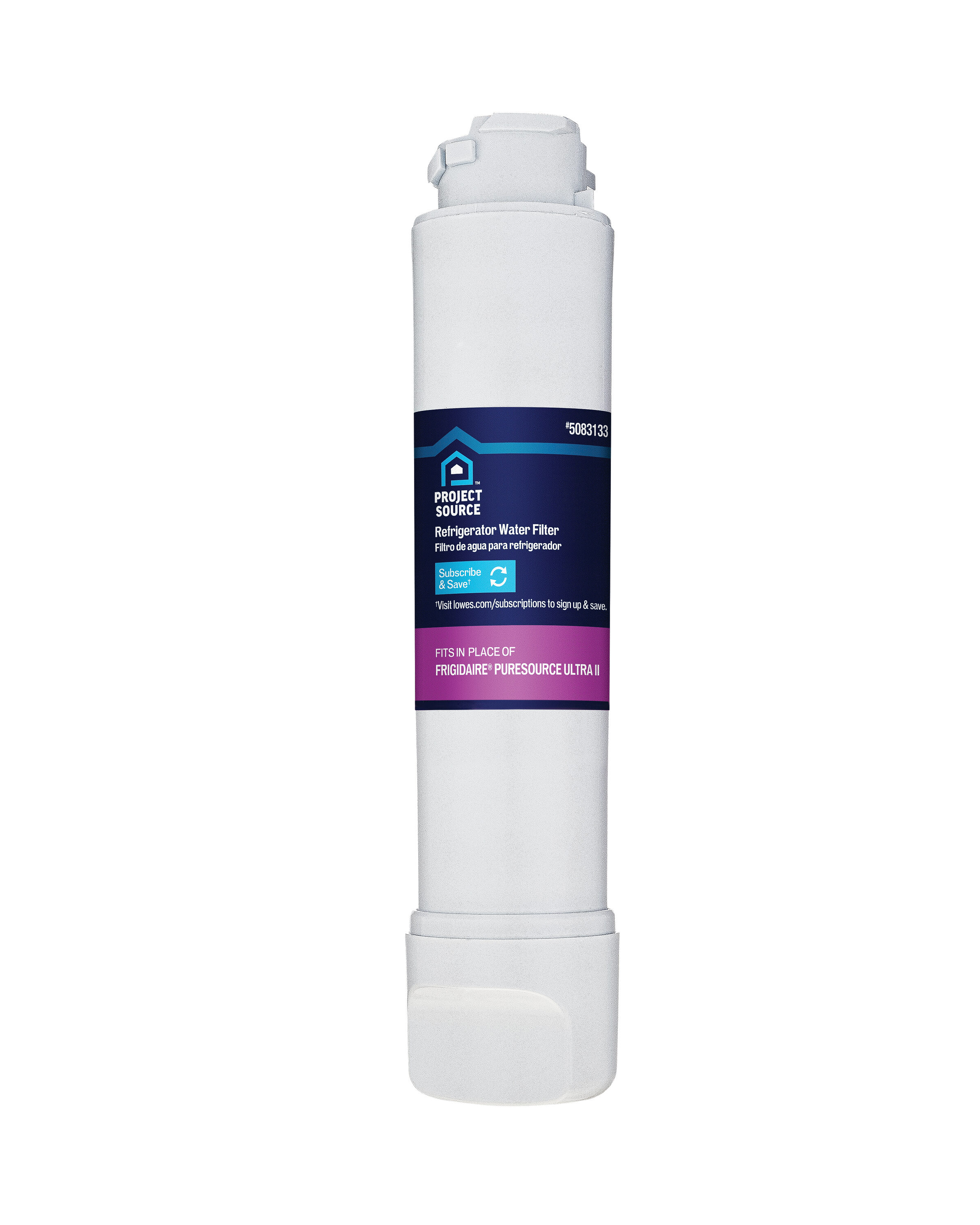 Project Source 108561 Twist-in Refrigerator Water Filter F-8 Fits Frigidaire EPTWFU01