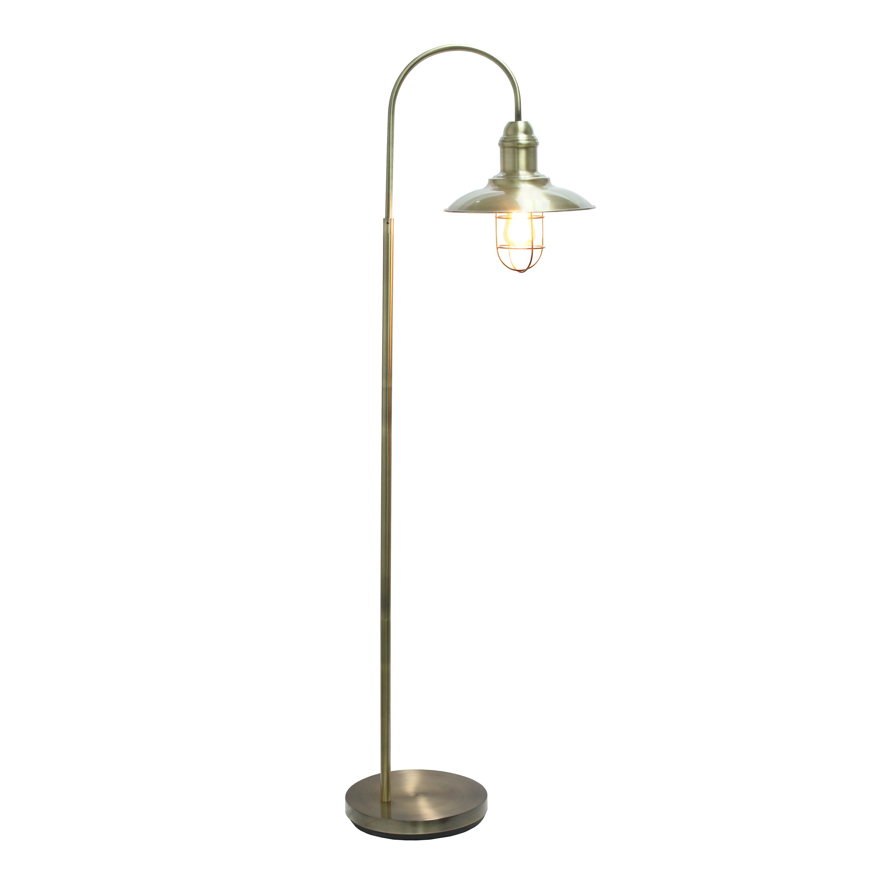 Lalia Home LHF-5022-AB Barnlitt 64-in Antique Brass Standard Floor Lamp with Metal Shade