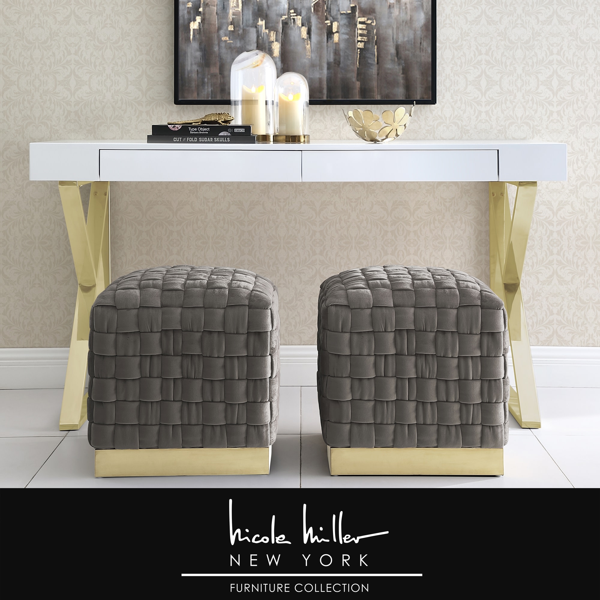 Nicole Miller NON129-02TP-LS Indoor-Ottomans - View #2