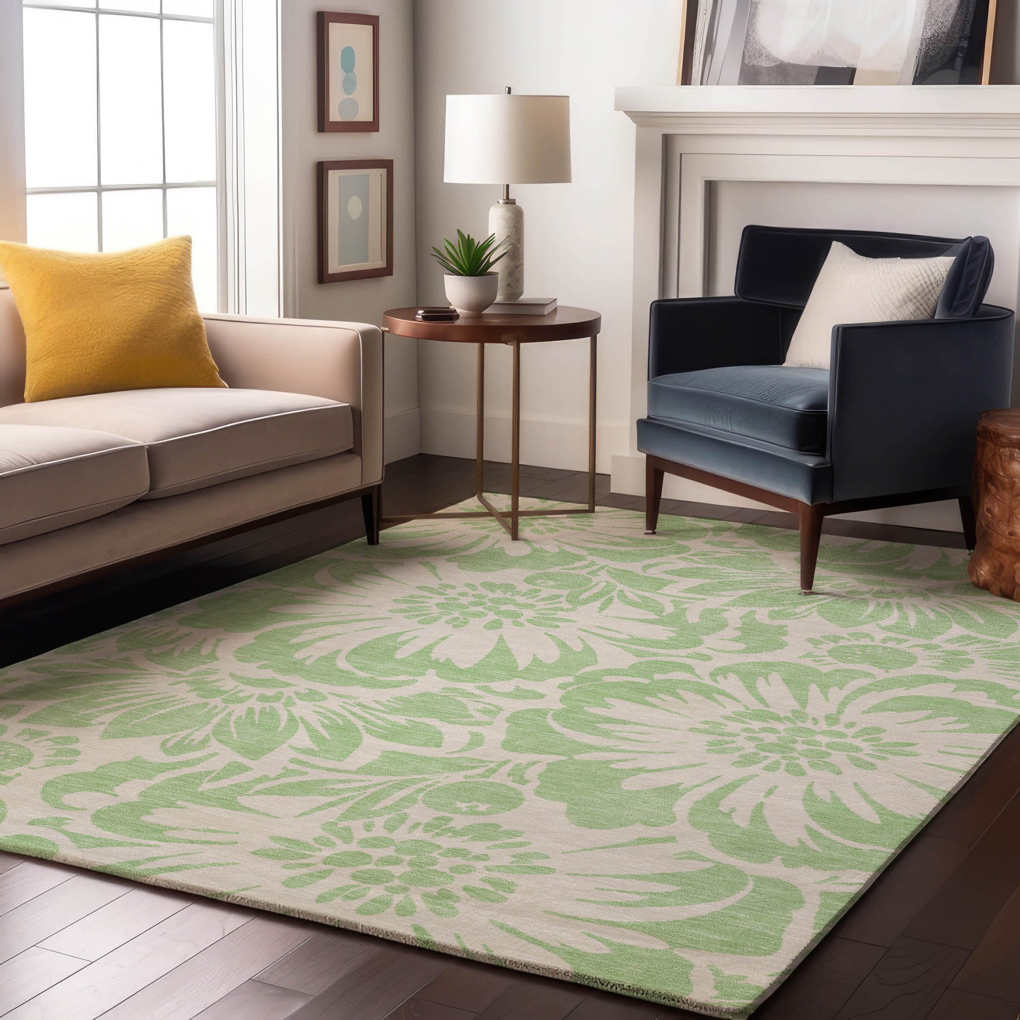 Addison Rugs AMF506OR8RO Mayfield AMF506OR 8 x 8 (ft) Loomed Polyester Orange Round Indoor Abstract Machine washable Area rug