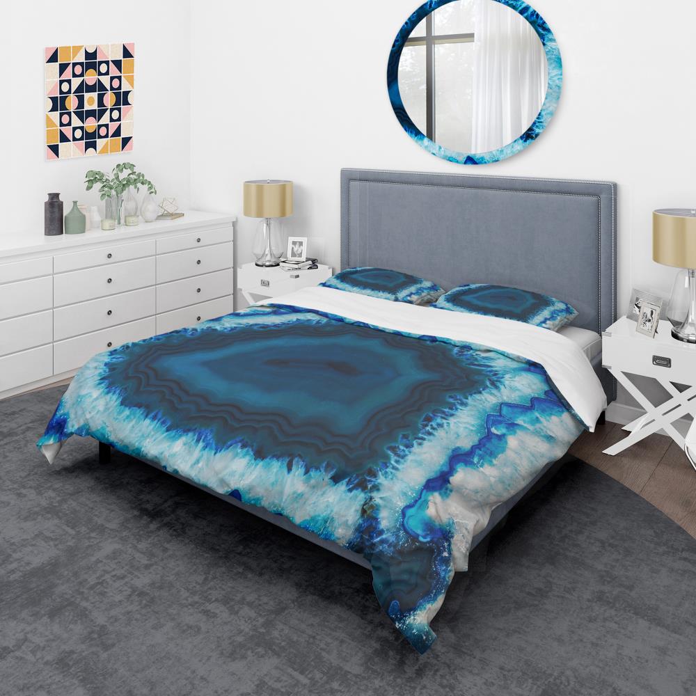 Designart BED14376-T 3 -Piece Blue Twin Duvet cover Set