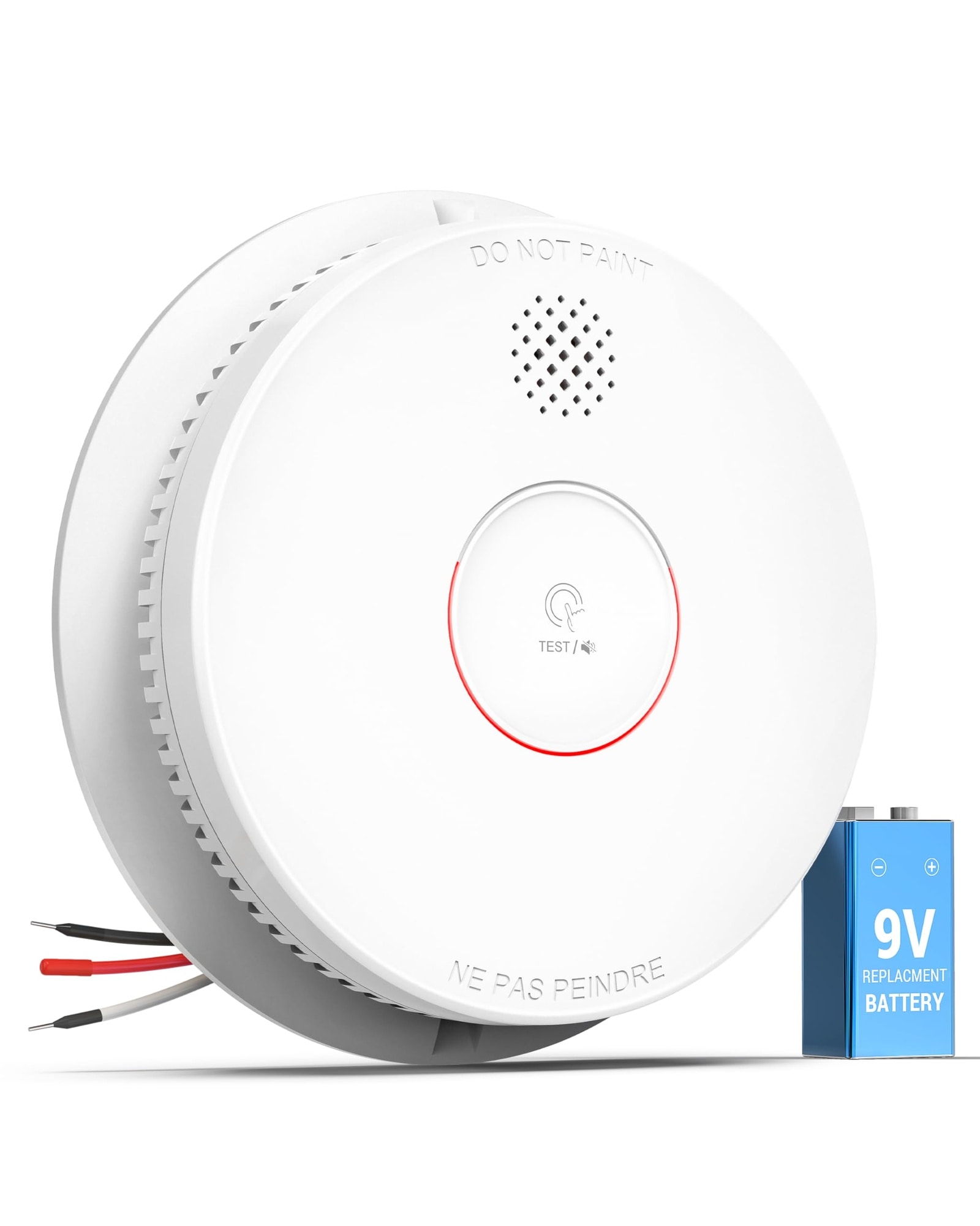 ITOPFOX - Hardwired Interconnected Smoke Detector Photoelectric Smoke Alarm with Test Silence Bu...