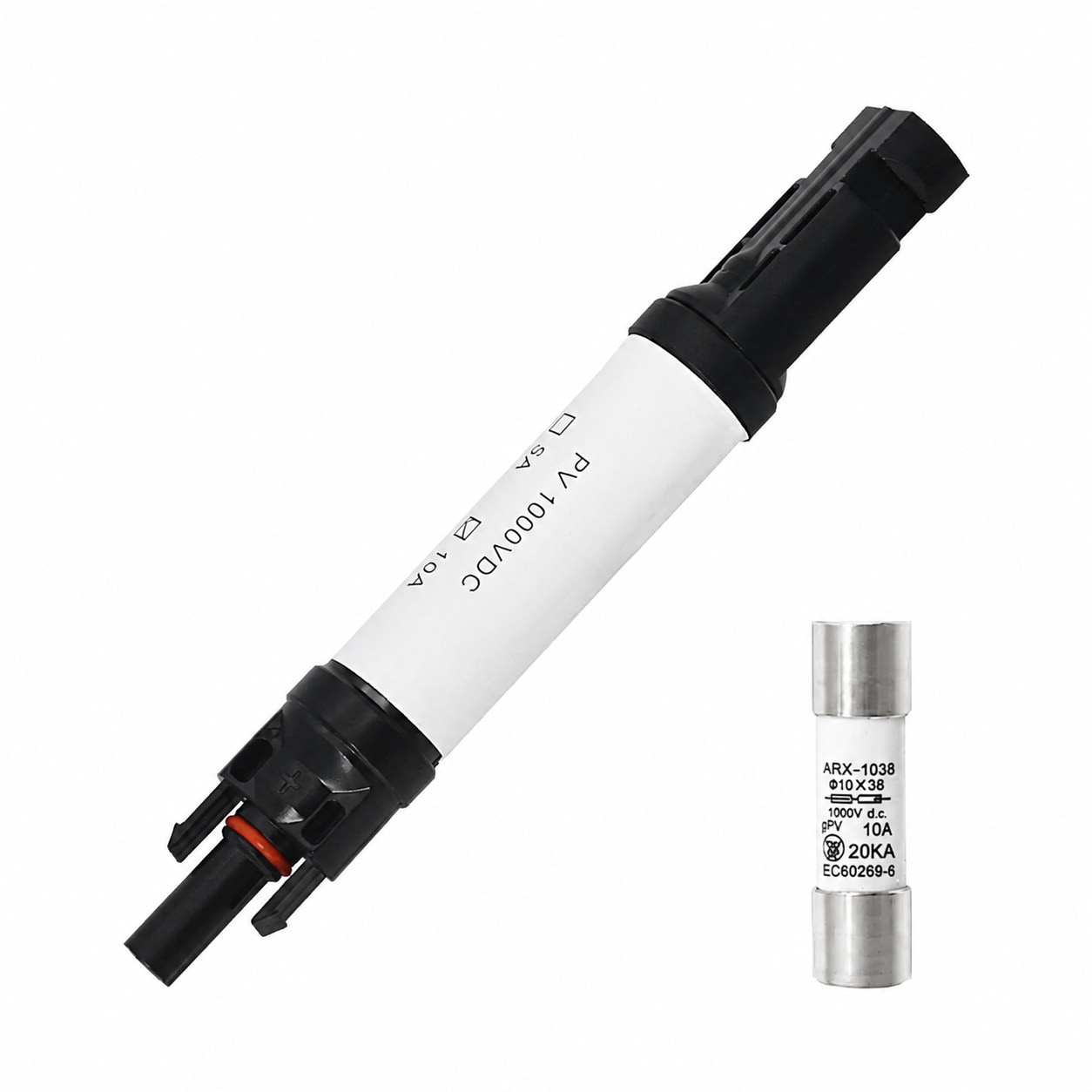 JVFCXXV  10A Solar Fuse Inline Holder Waterproof 1000V Solar Fuse Connector for Solar Panel and Inverter Photovoltaic System