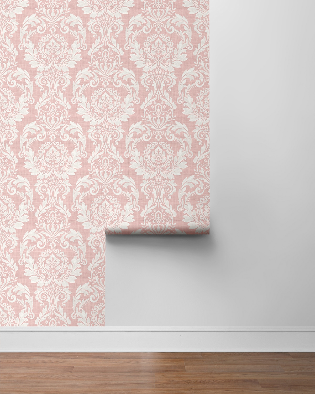 Light Pink Damask Self-Adhesive Repositionable Wallpaper