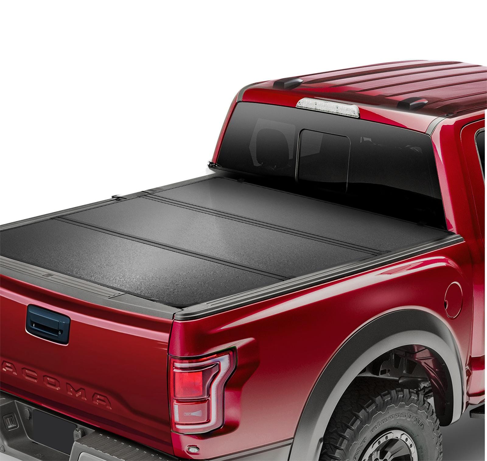 VEVOR ZDSKCHBXGZDSU74S1V9 Tri-Fold Truck Bed Tonneau Cover, Compatible with 2016-2023 Toyota Tacoma, 5ft (60.5-in) Bed, Only Fit 5ft x 4.6ft (60.5-in x 55-in) Inside Bed, 400 lbs Load Capacity, LED Light, Quick Folding, Black