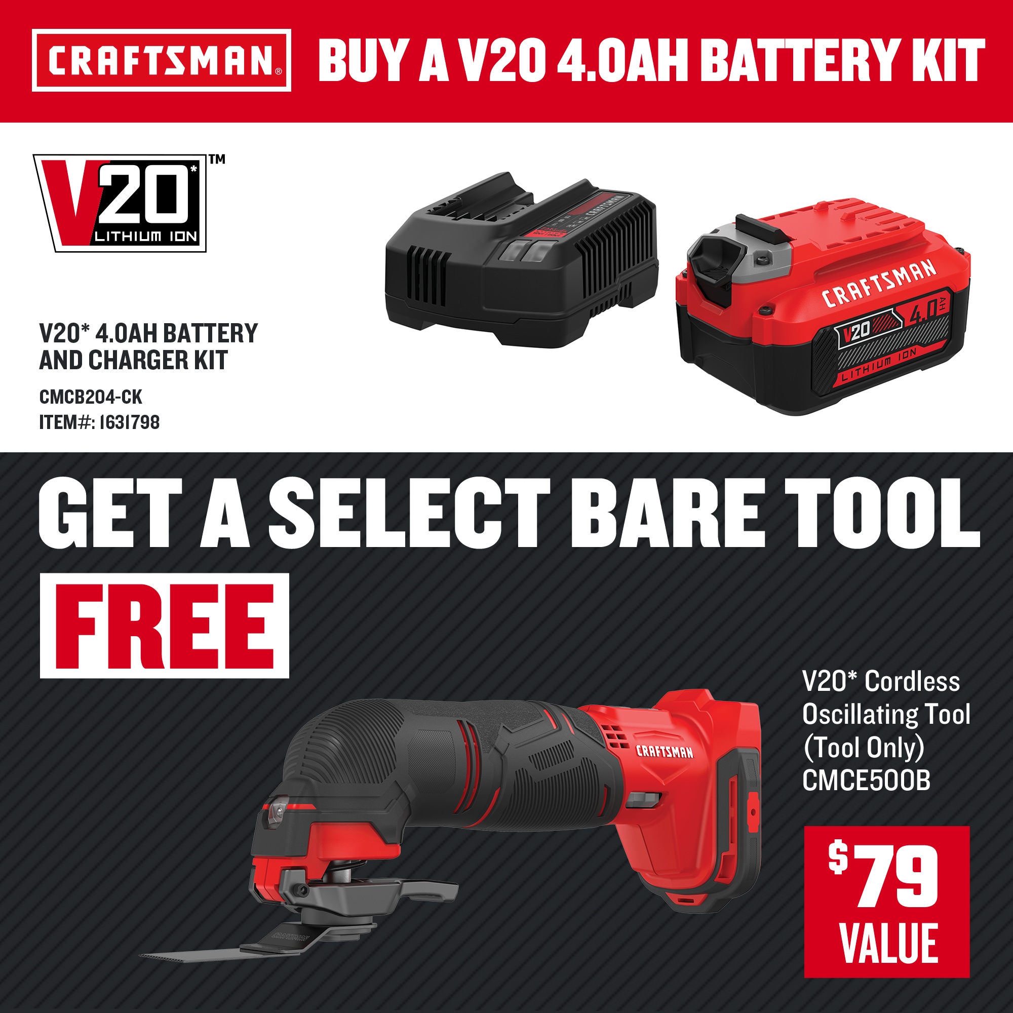 CRAFTSMAN V20 Cordless 20-volt Max Variable Speed 12-Piece Oscillating Tool  Kit in the Oscillating Tool Kits department at