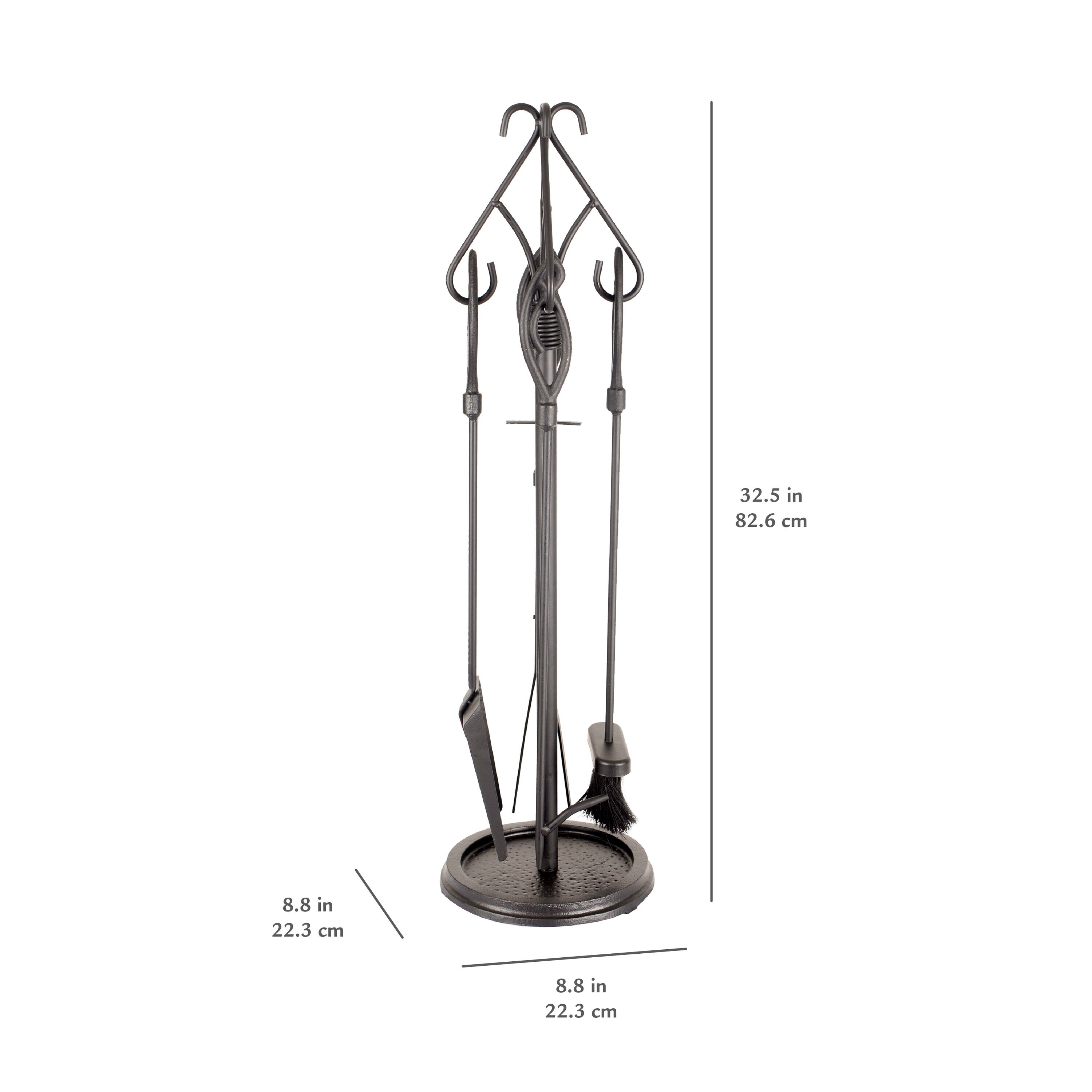 Gothic Black Iron 5-Piece Fireplace Tool Set