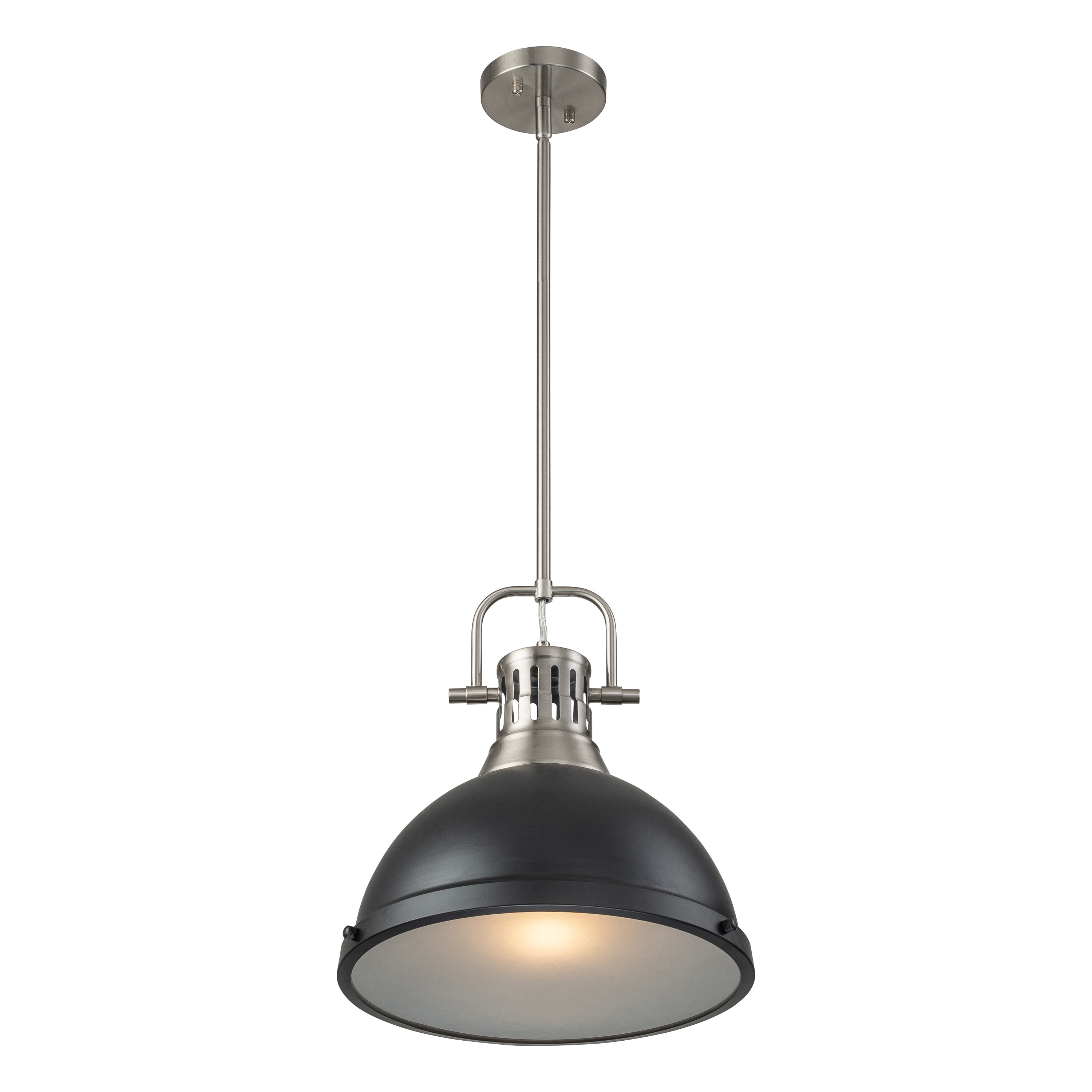 C Cattleya LCA2446-H Black Modern/contemporary Frosted glass Bowl Medium Hanging Pendant light
