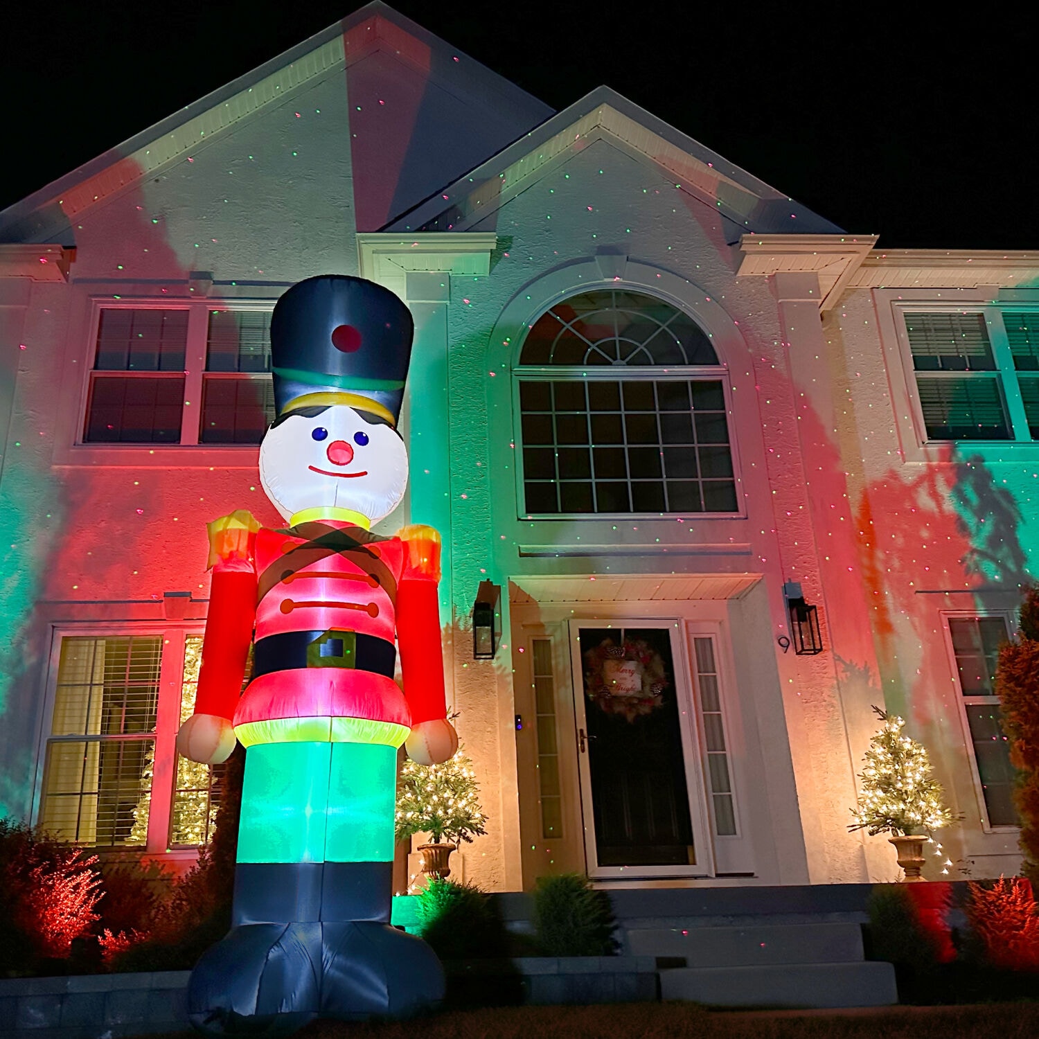 12-Foot Multicolor Polyester Pre-lit Nutcracker Christmas Inflatable