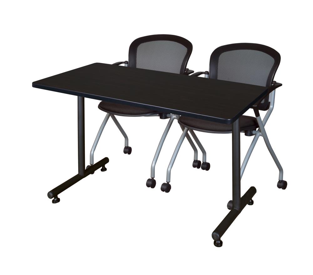 Regency MKTRCT4824MW23BK Training Brown 4-Person Training Table (48-in W x 29-in H)