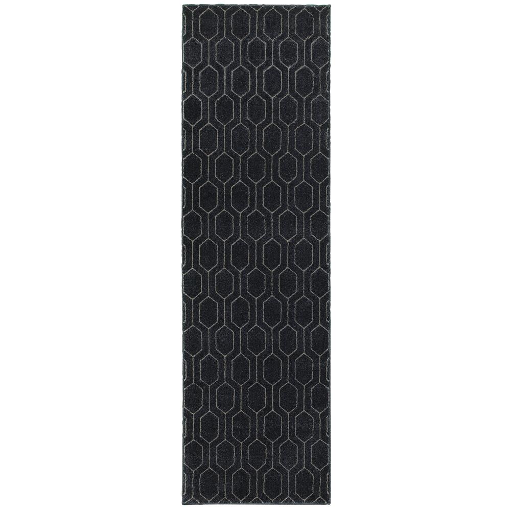 Archer Lane 802ELR1X3L Denman 2 x 8 Navy Geometric Runner