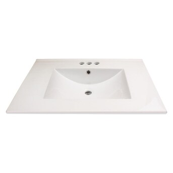 Transolid 31-in White Carrara Natural Marble Single Sink Bathroom Vanity Top Transolid 31-in White Carrara Natural Marble Single Sink Bathroom Vanity Top