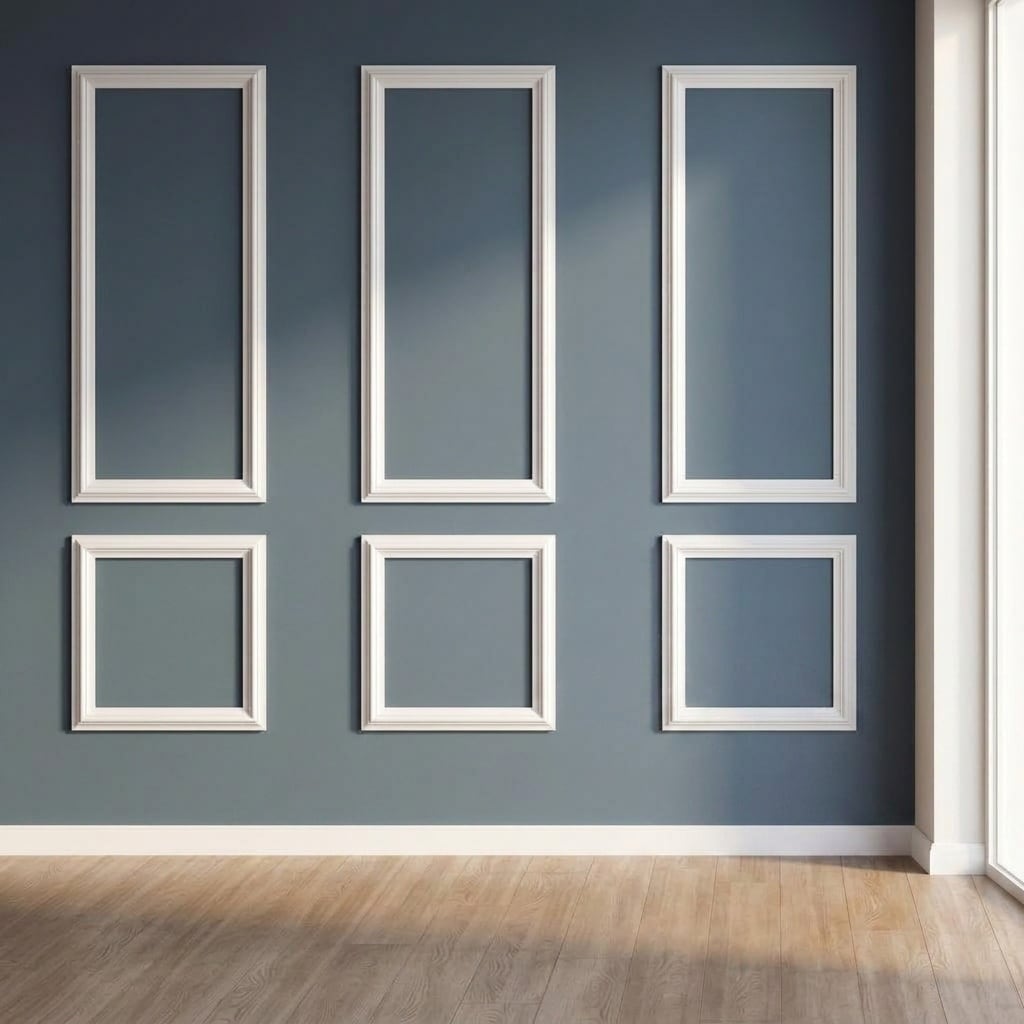 Aoibox  Pre Cut 3D Wall Moulding Kit 54 x 24 in Symmetrical Wainscoting Panel Polystyrene Interior Trim