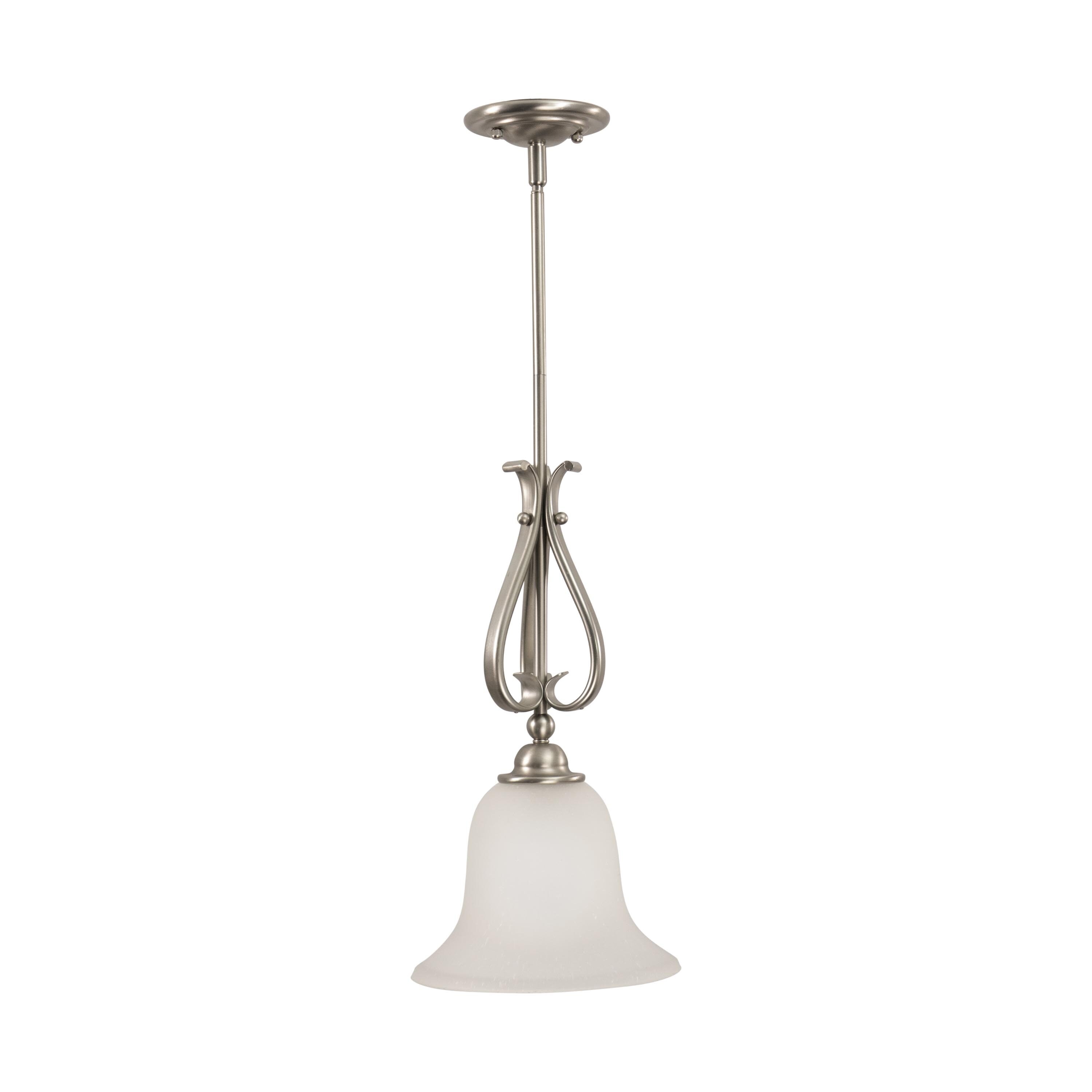Cascadia PD35491BN Monrovia Brushed Nickel Transitional Frosted glass Bell Mini Hanging Pendant light