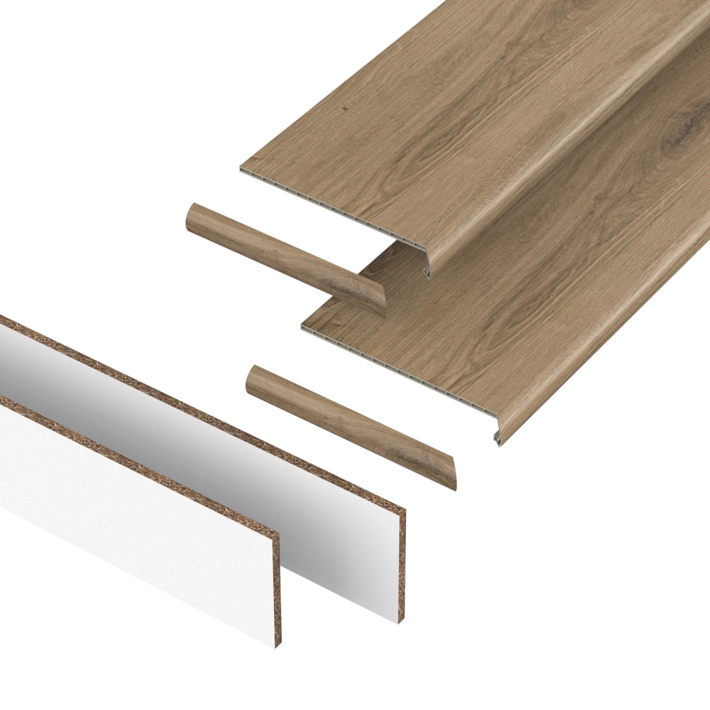Pergo VTDKS-PR054 StairCraft (2-pack tread and riser kit) 48-in x 12.2-in x 1.73-in Aventcross Vinyl Reversible return Bullnose Stair Tread