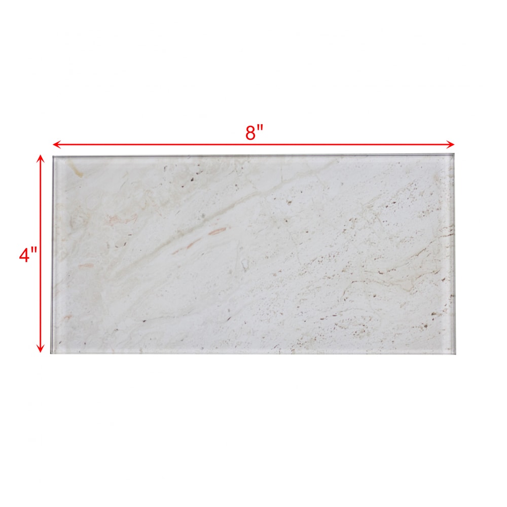 Abolos Nature 72-Pack Calacatta White/Glossy 4-in x 8-in Glossy Glass Marble Look Wall Tile