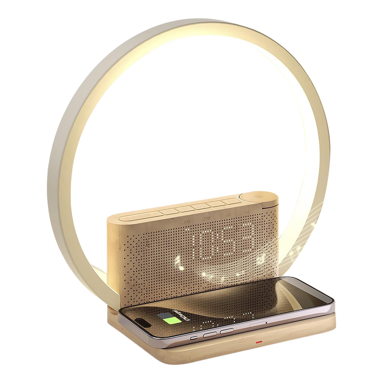 Etokfoks  White Touch Sunrise Digital Alarm Clock with 10 Soothing Sounds Dual Mode for Heavy Sleepers