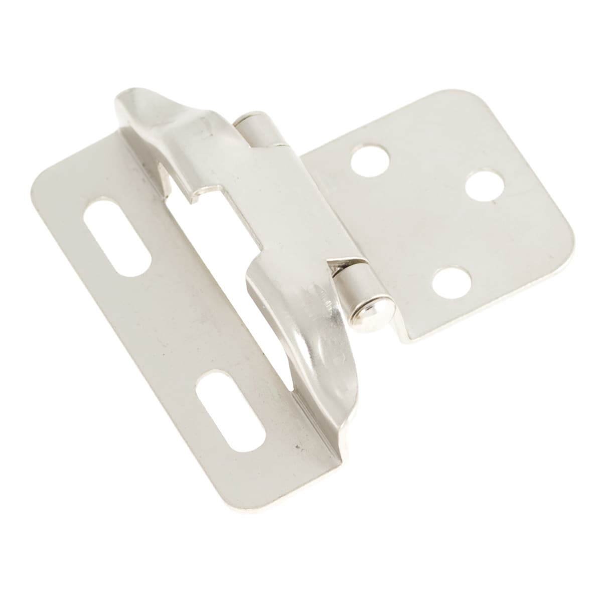 Hickory Hardware P60010F-SN-10B 170-Degree 1/4-in Overlay Semi-wrap Semi-concealed Self-Closing Satin Nickel Cabinet Hinge , 10 Pairs ( 20 -Pieces)