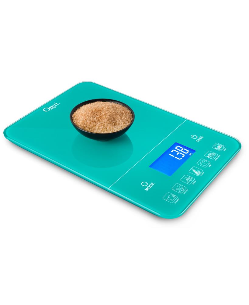 Ozeri Touch III 22 lbs (10 kg) Digital Kitchen Scale with Calorie Counter, in Tempered Glass, Red