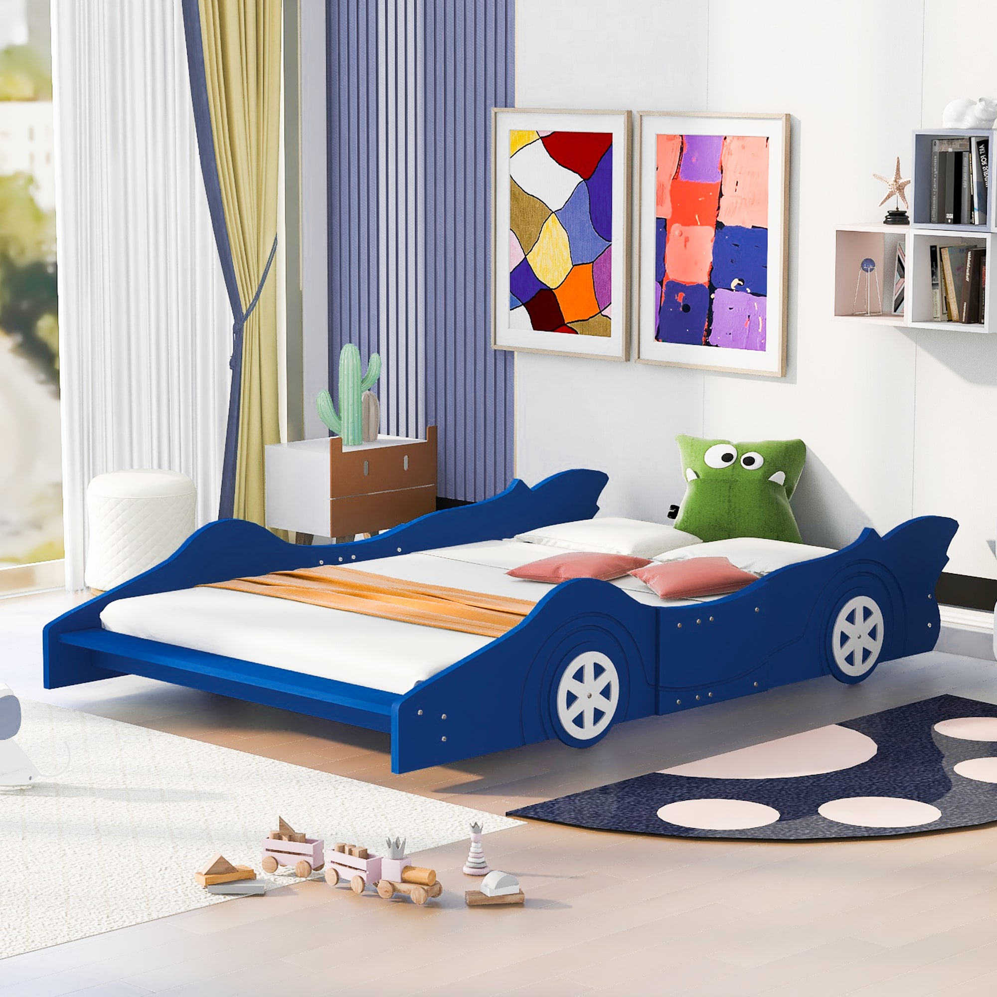 JIMSMAISON JMLFFB23BL Blue Full Composite Platform Bed