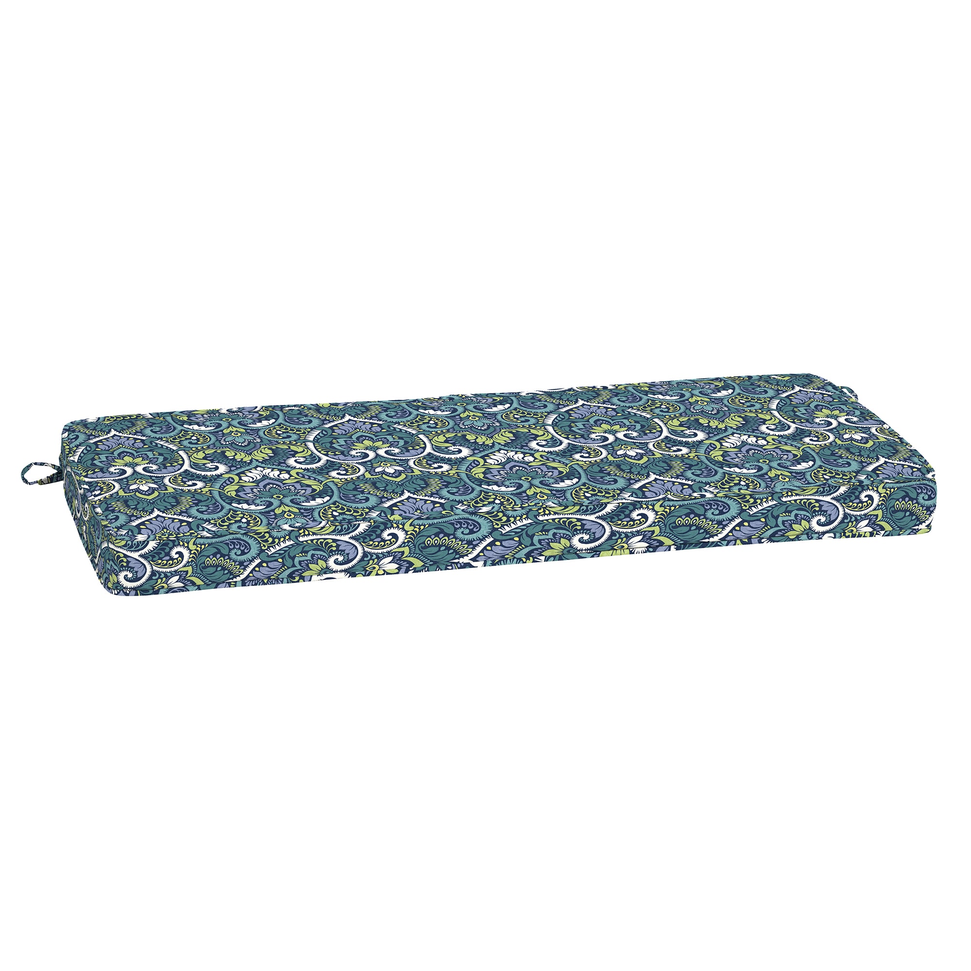 ARDEN TG0QF02B-DKZ1 ProFoam Essentials 18-in x 46-in Sapphire Aurora Blue Damask Patio bench cushion