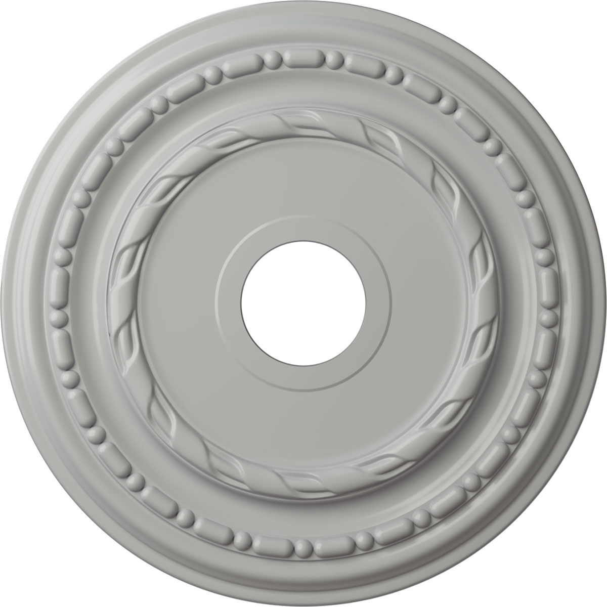 Ekena Millwork CM17DUFRF Dublin 17.875-in W x 17.875-in L Painted Frost Polyurethane Whole Ceiling Medallion