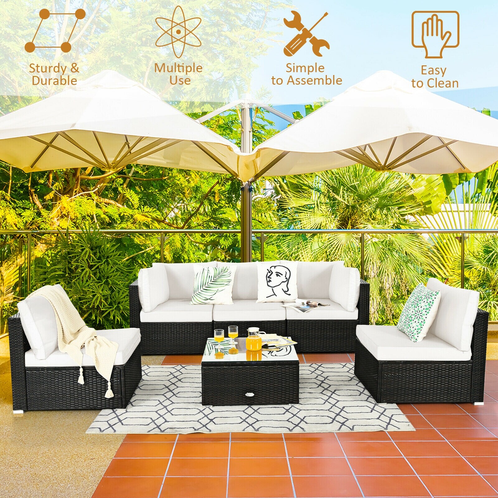 Clihome CWCH-HW67AC937WH+ Patio-Conversation-Sets - View #7