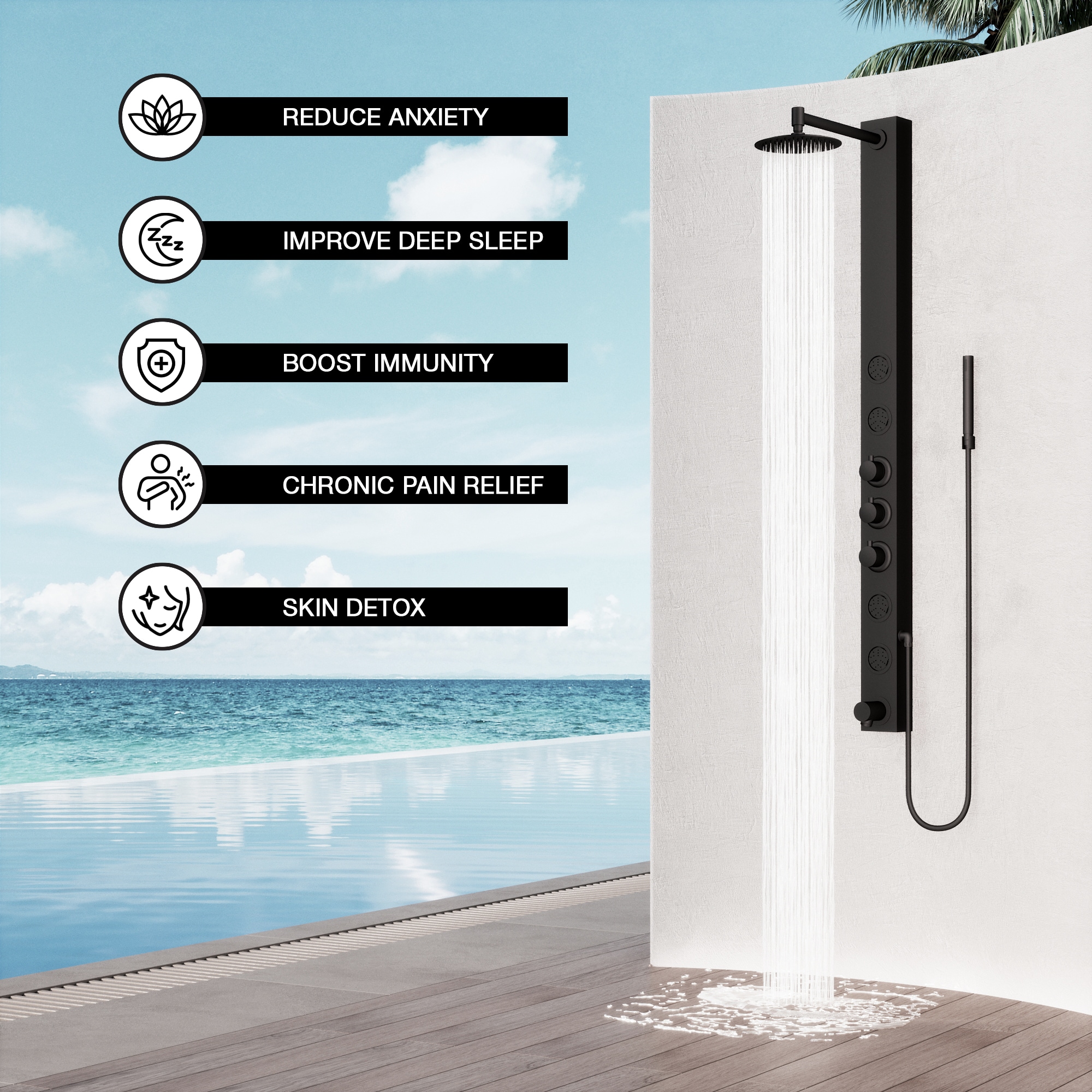 VIGO VG08020MB Showerhead-Bar-Panels - View #11