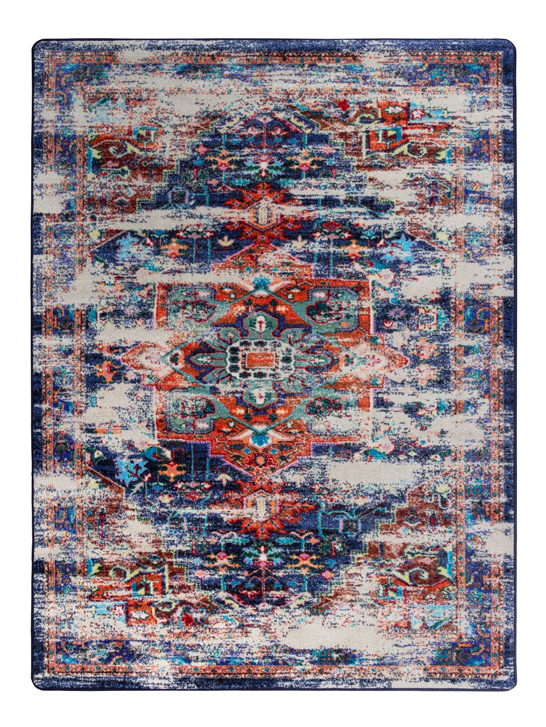 American Dakota RC0231DWF201 5 x 8 (ft) Tufted Nylon Distressed Wildflower Rectangular Indoor Persian Area rug