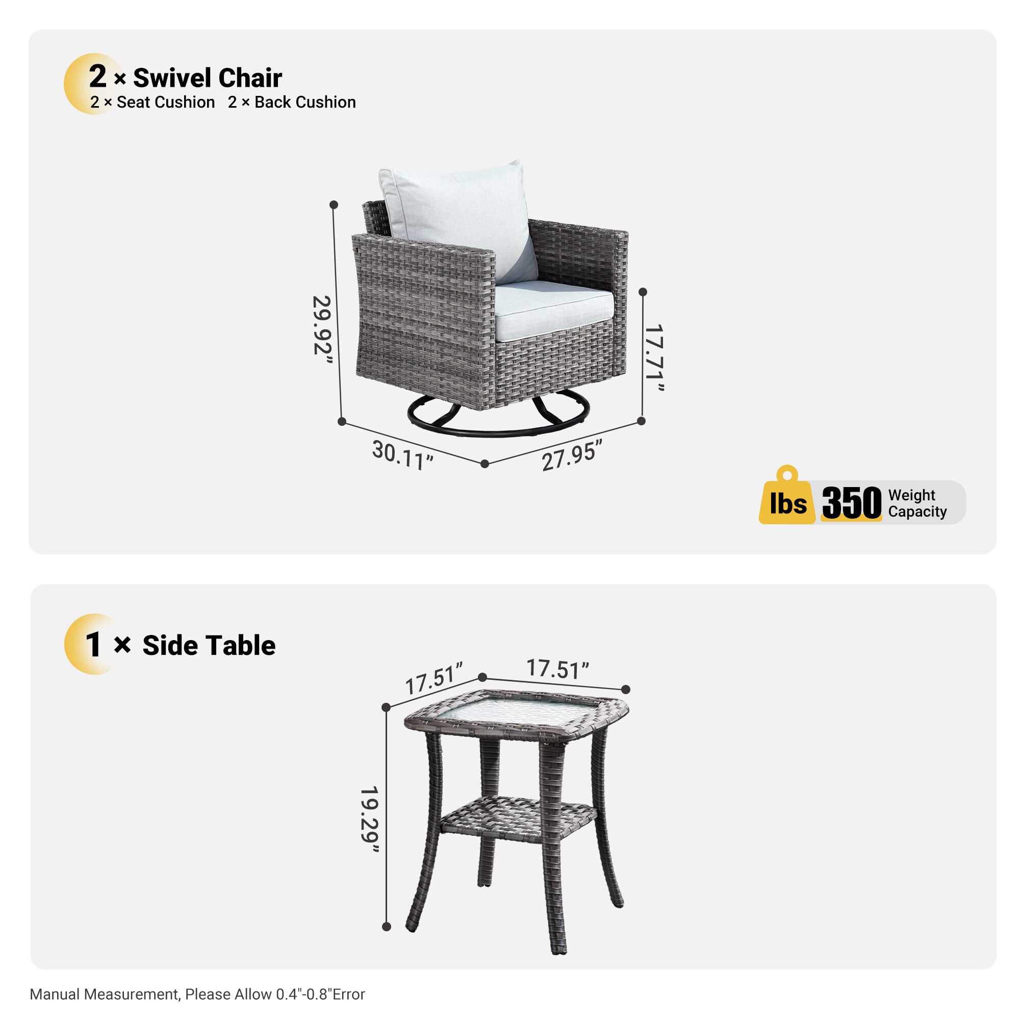 Ovios ZY700 Patio-Conversation-Sets - View #8