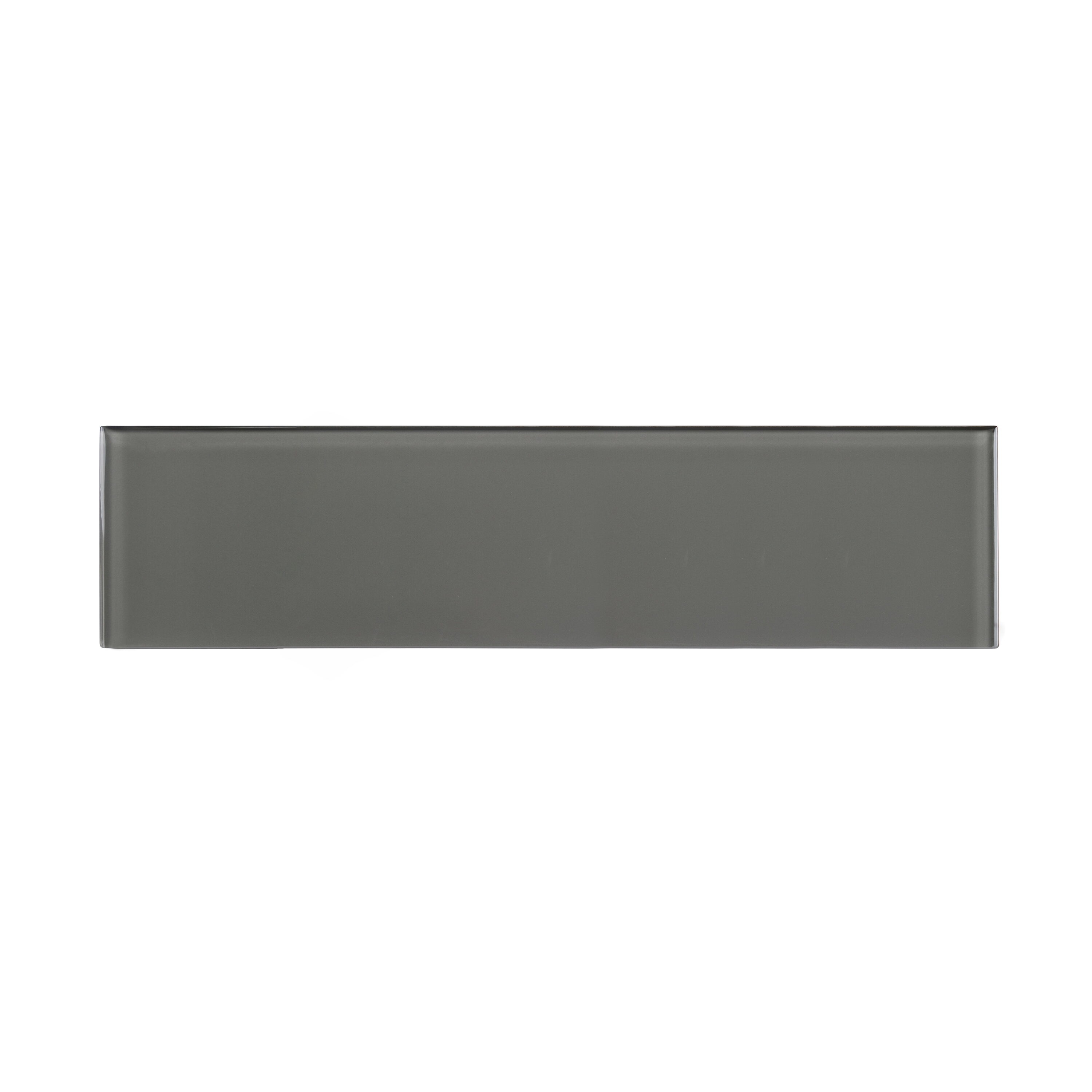 WS Tiles WST-02Q-SAMPLE Sample- Sample Dark Gray 3-in x 12-in Glossy Glass Wall Tile